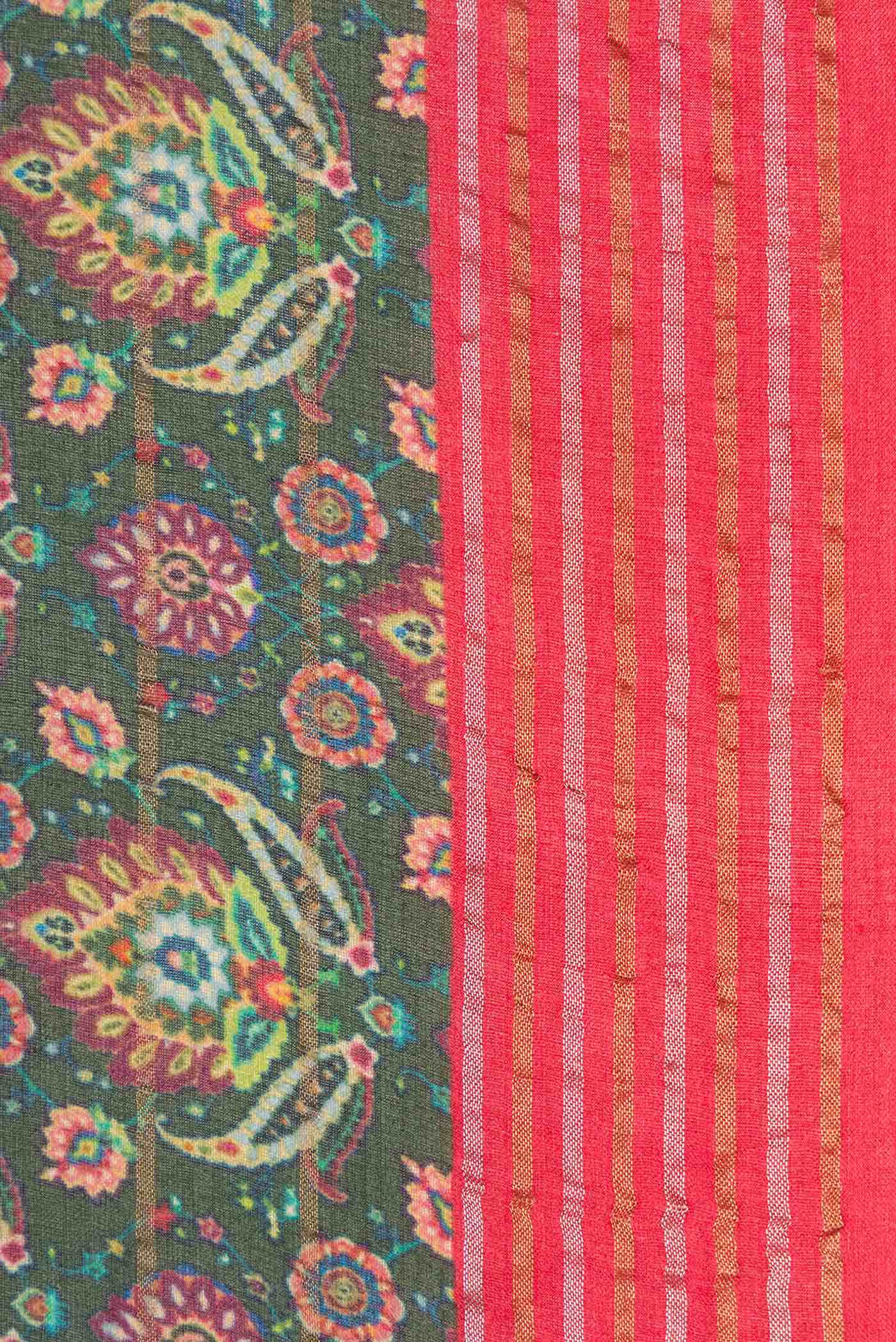 Green Tussar Silk Saree - Image 3