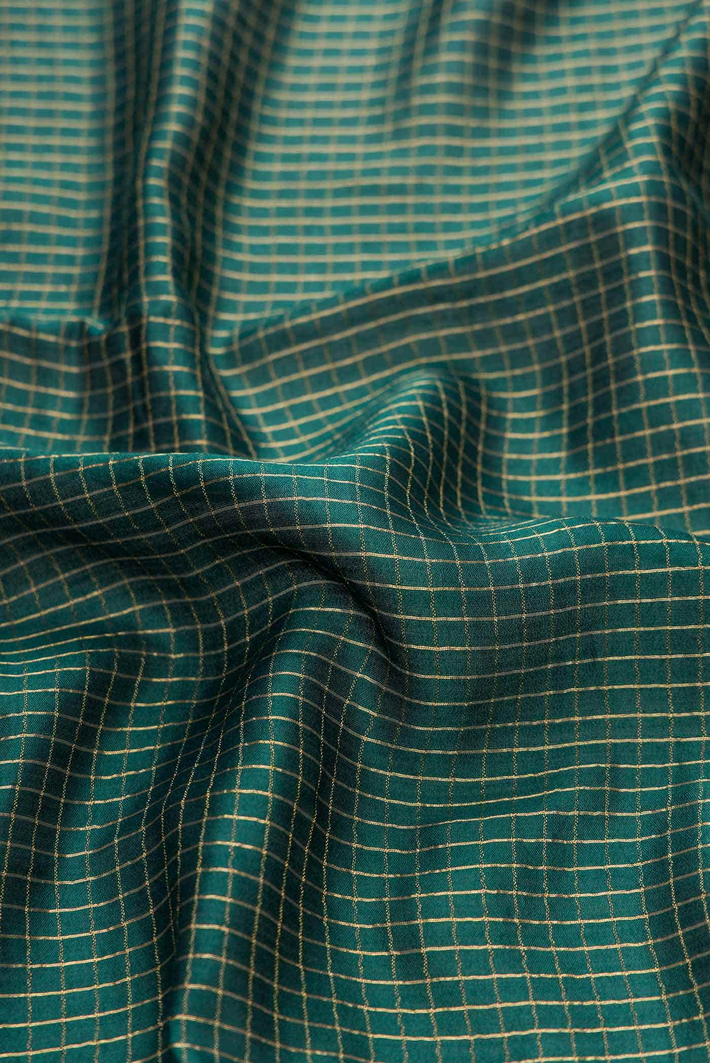 Bottle Green Tussar Silk Saree - Image 3