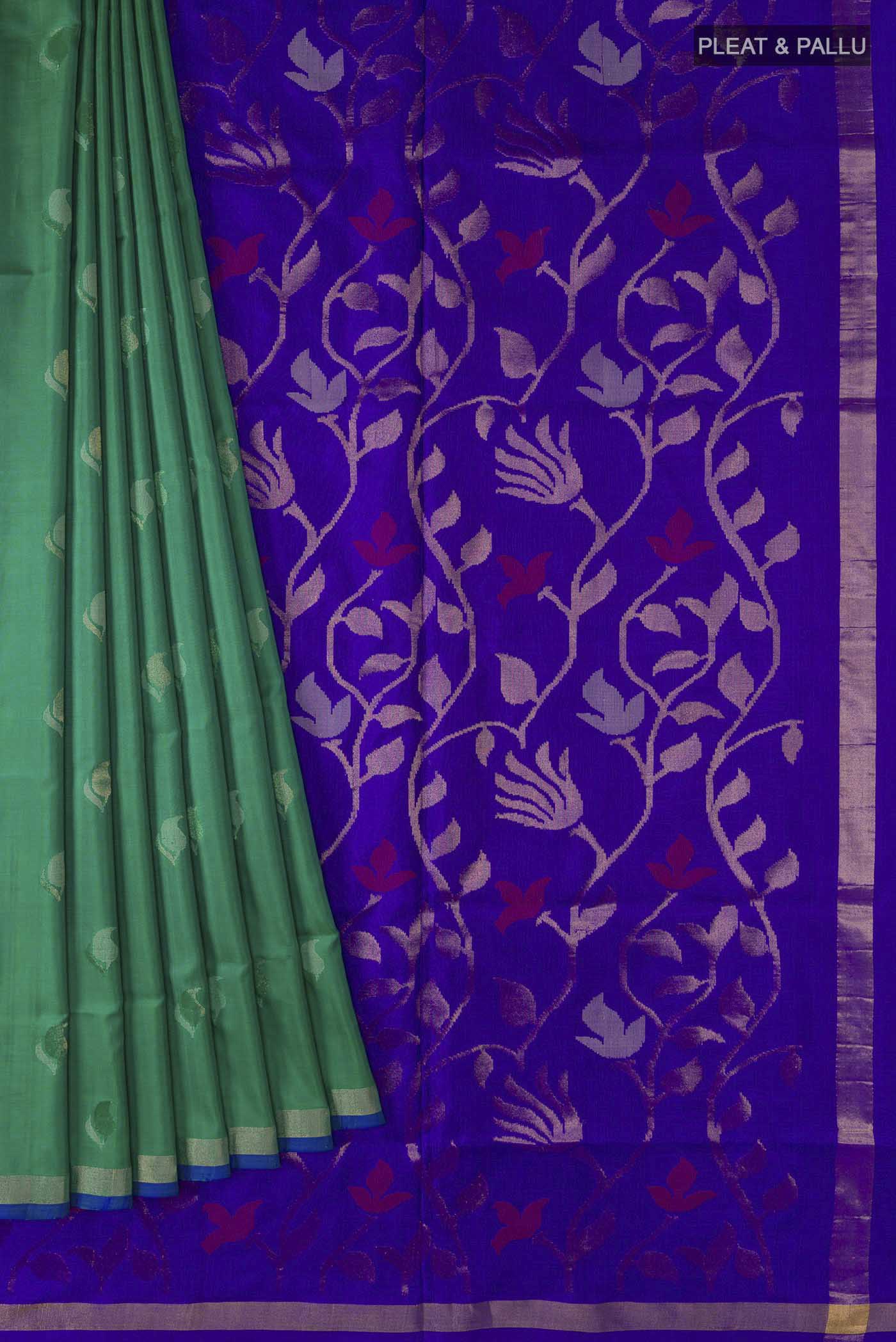 Green Uppada Silk Saree - Image 4