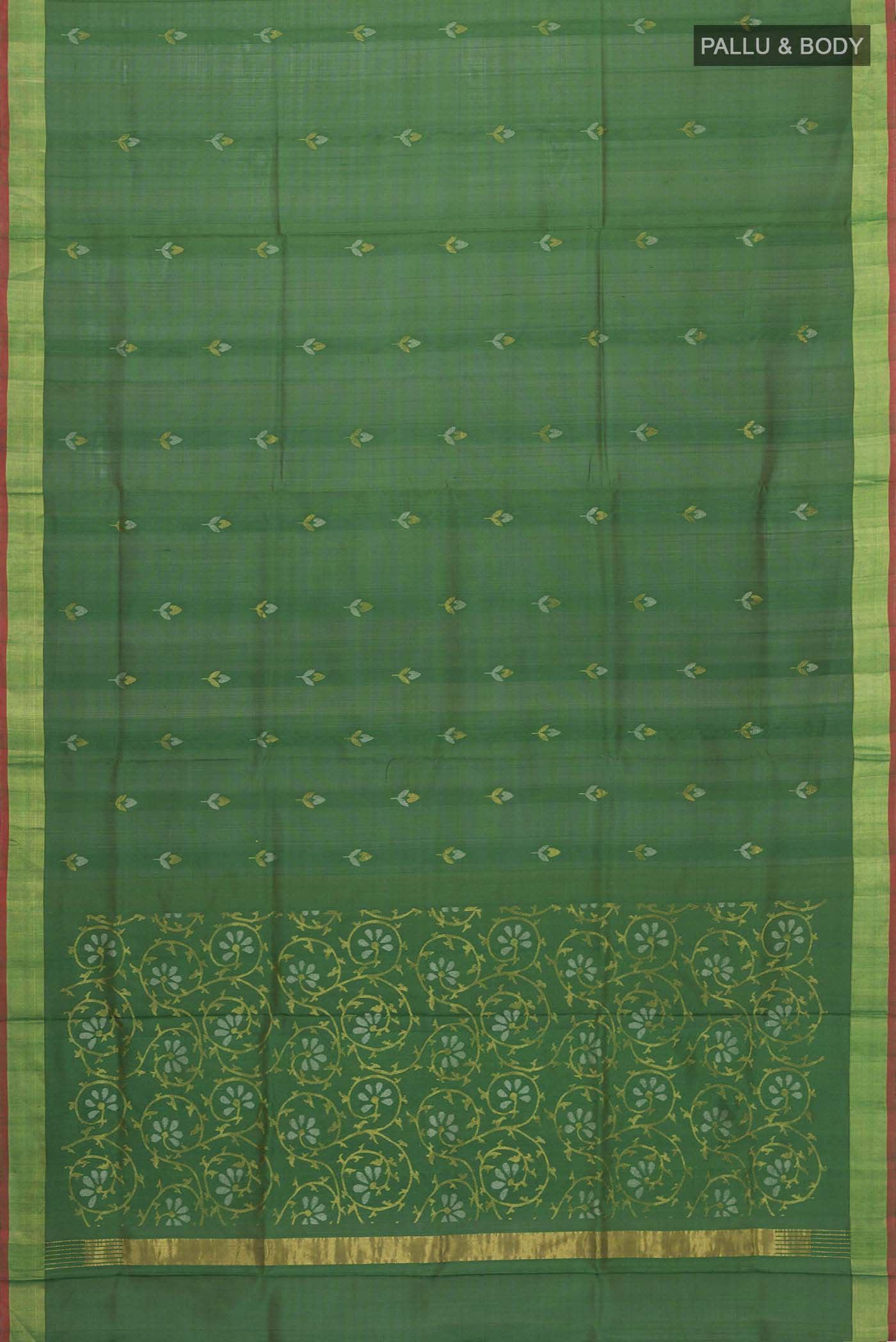 Green Uppada Silk Saree - Image 6