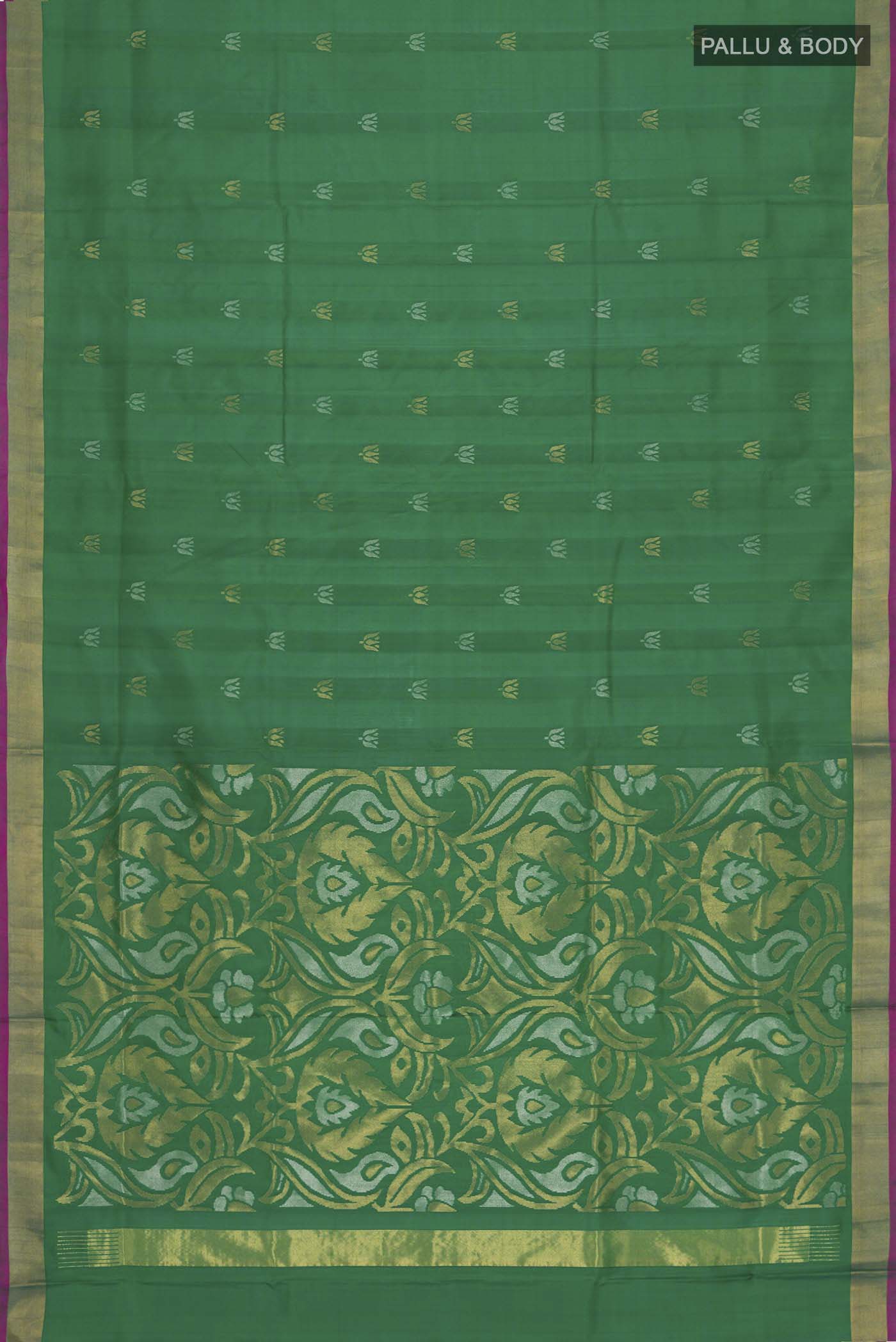 Green Uppada Silk Saree - Image 6