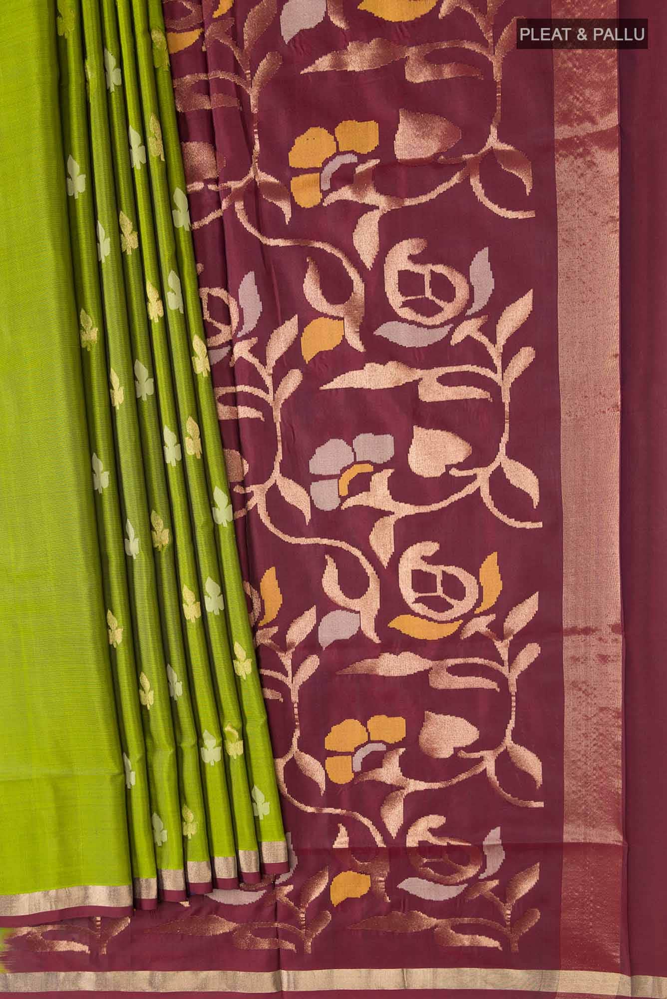 Green Uppada Silk Saree - Image 2