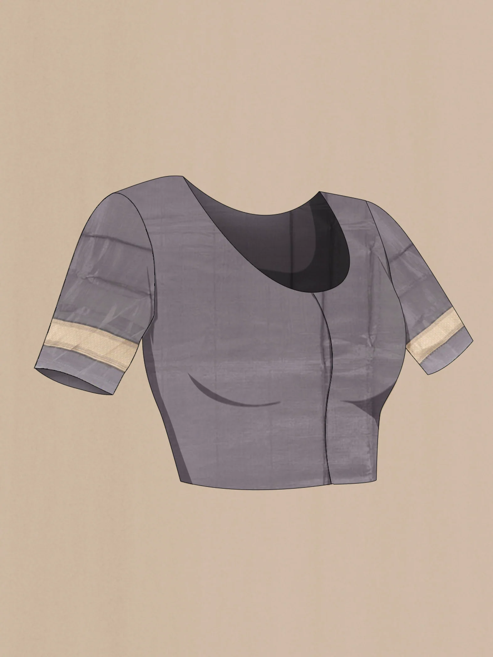 Grey Banarasi Raw Silk Saree - Image 4