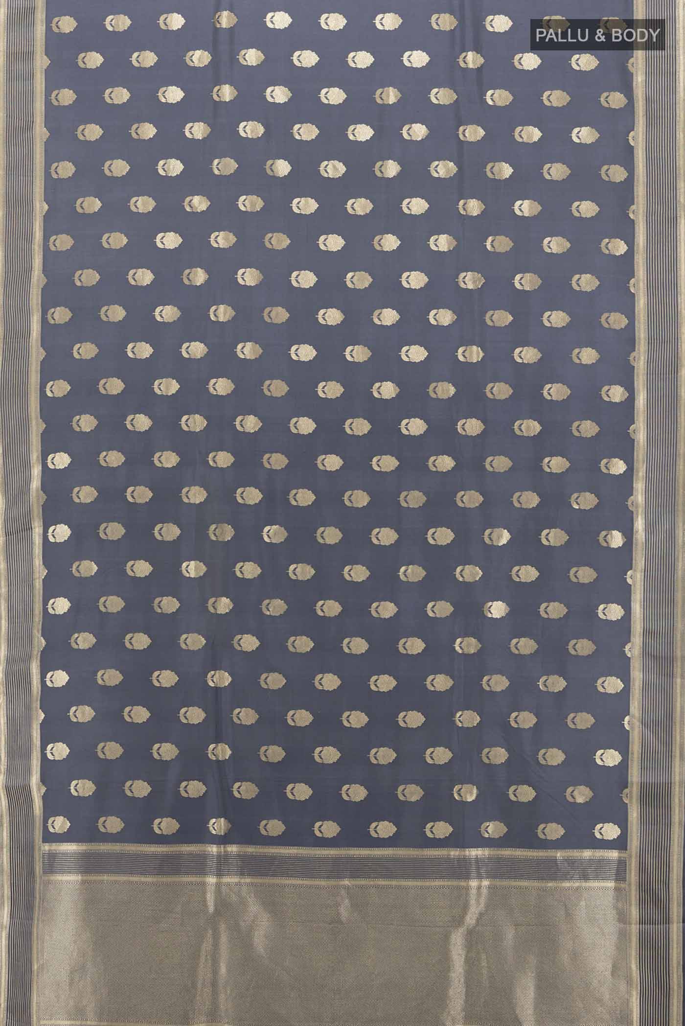 Grey Banarasi Silk Saree - Image 5