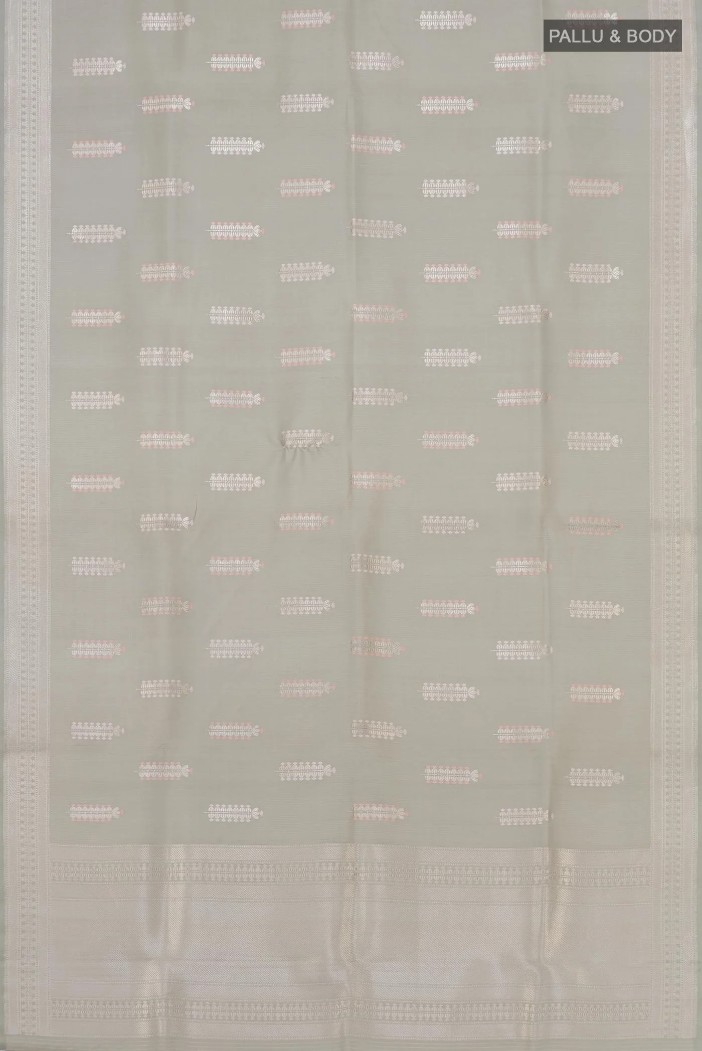 Grey Banarasi Silk Saree - Image 5