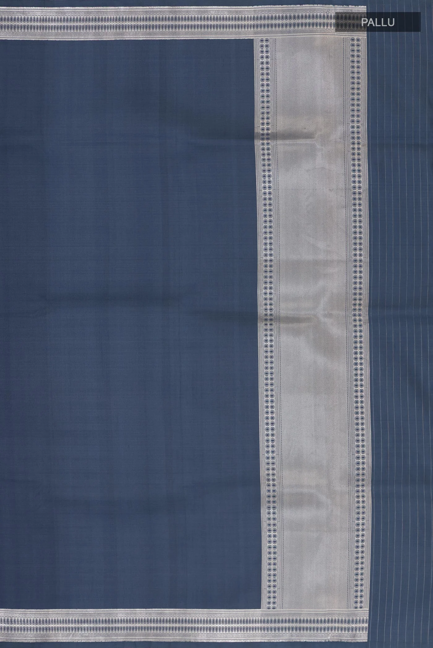 Blue Grey Banarasi Silk Saree - Image 6
