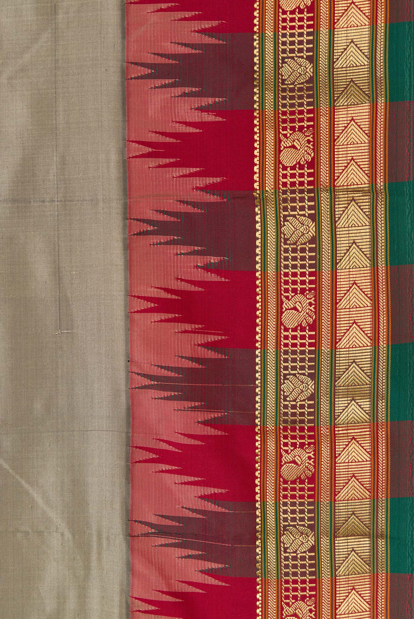 Grey Bangalore Silk Saree - Image 3