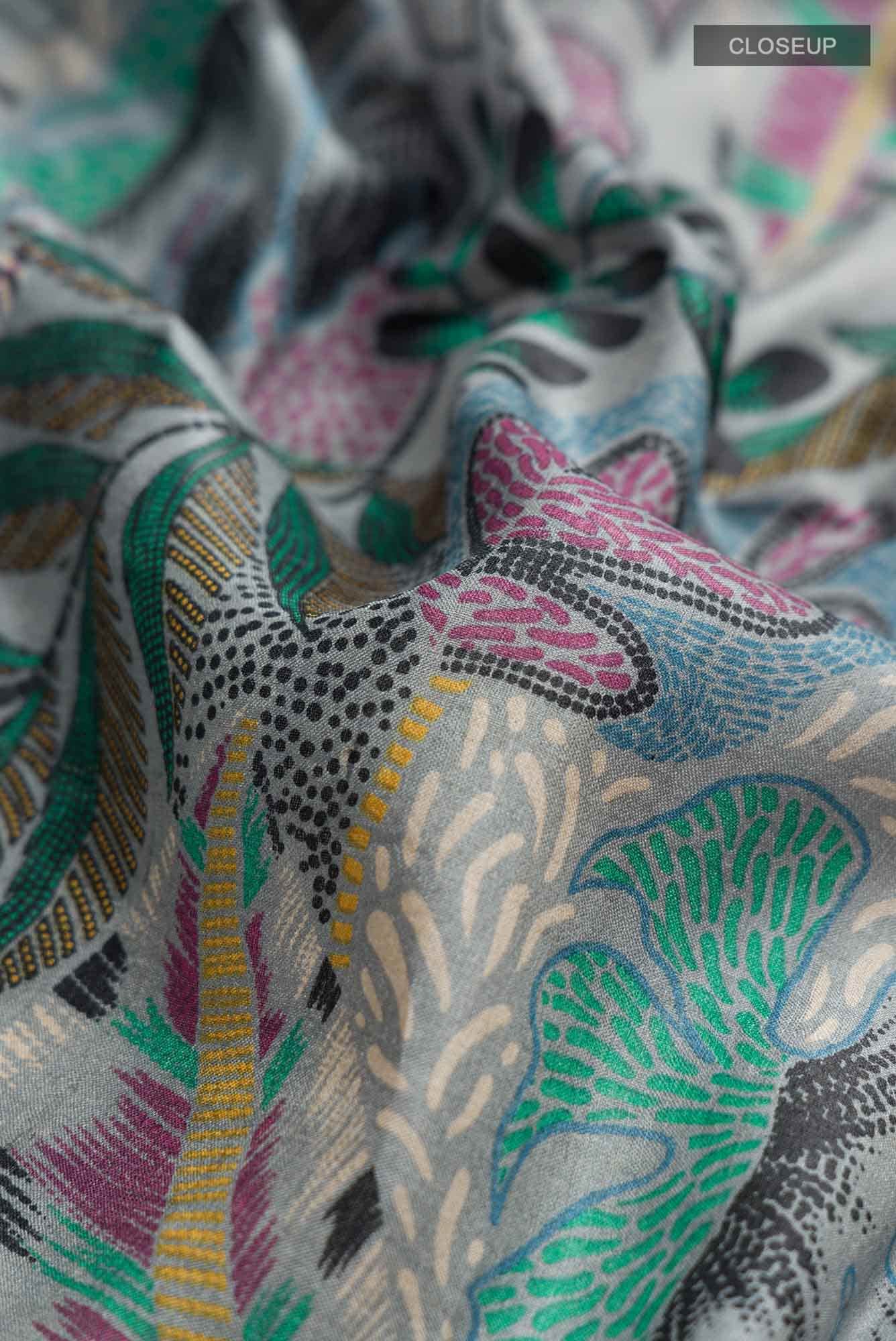 Grey Bhagalpuri Tussar Silk Saree - Image 2