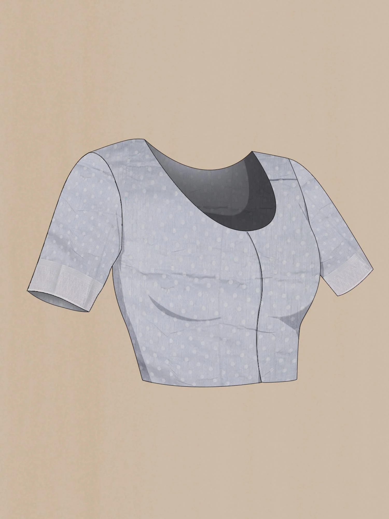 Grey Blended Art Silk Saree - Image 6
