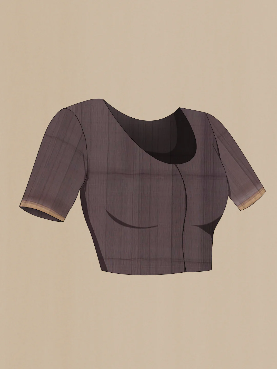 Grey Silk Cotton Saree - Image 2
