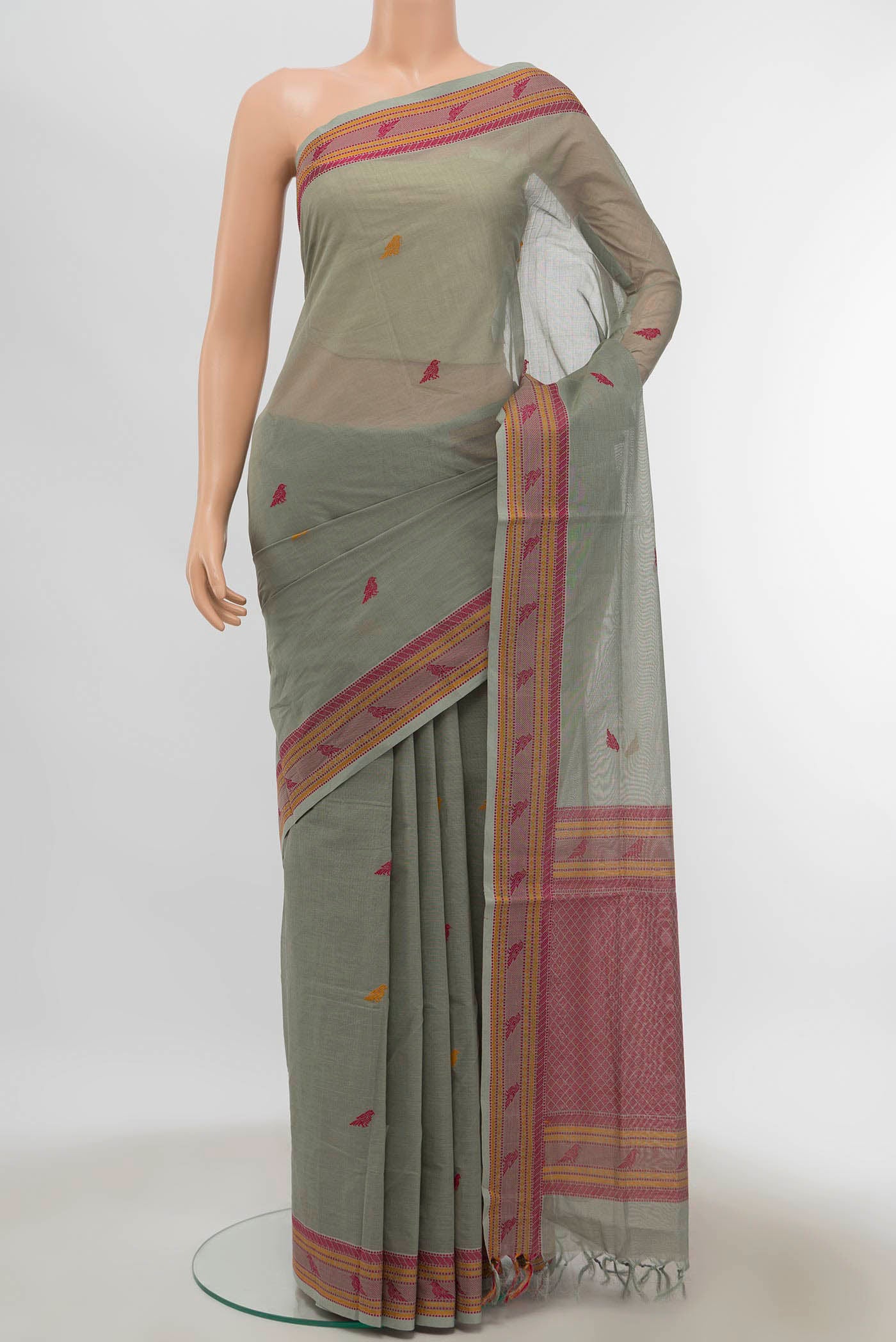 Grey Coimbatore Cotton Saree