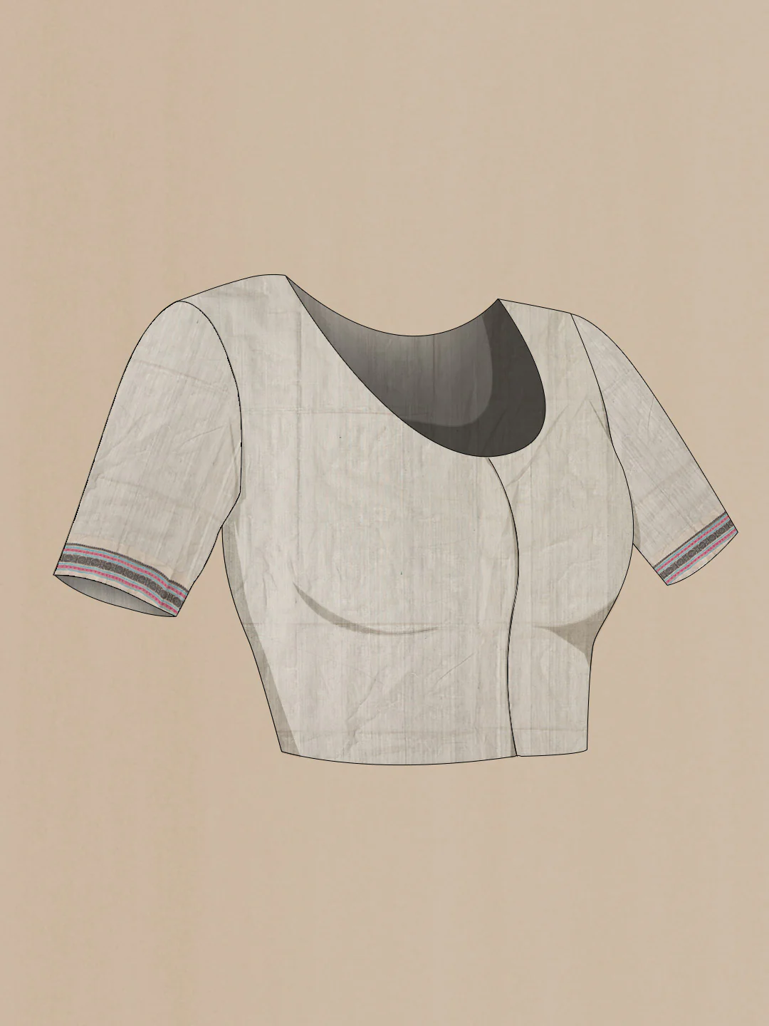 Grey Coimbatore Cotton Saree - Image 2
