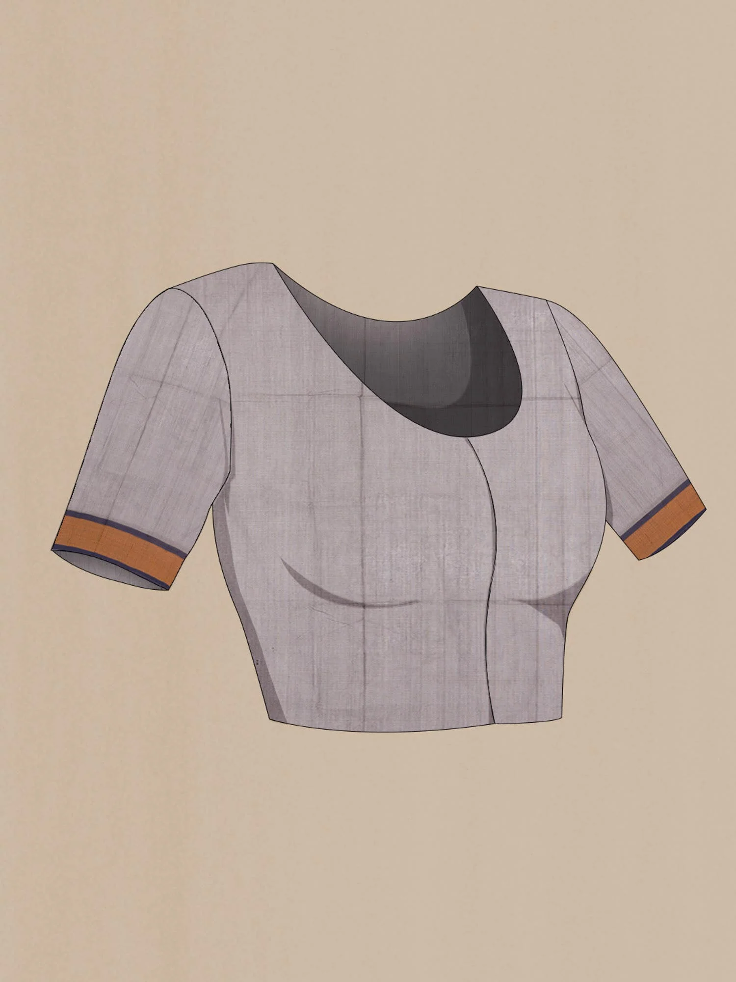 Grey Coimbatore Cotton Saree - Image 3