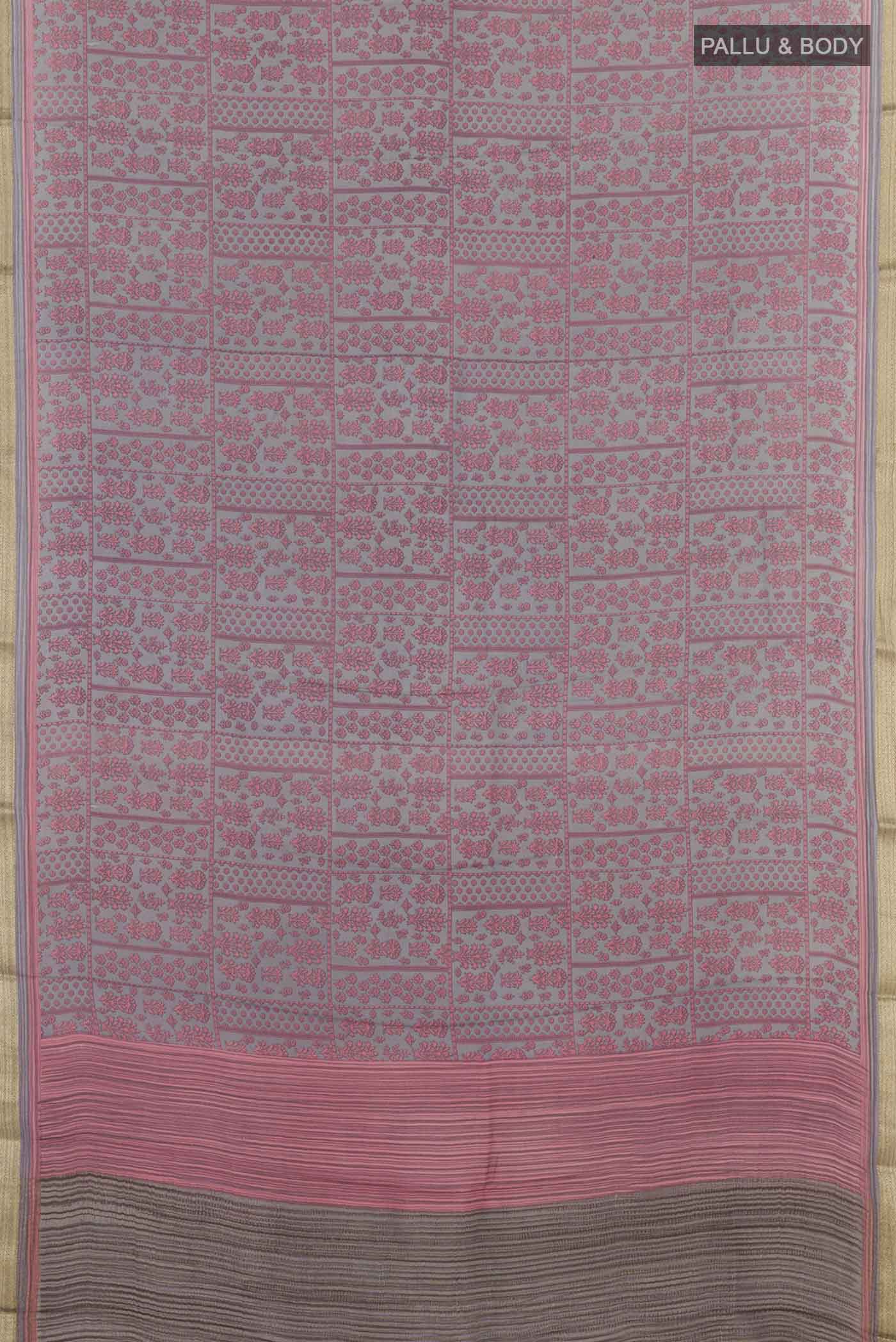 Grey Crepe Saree - Image 4