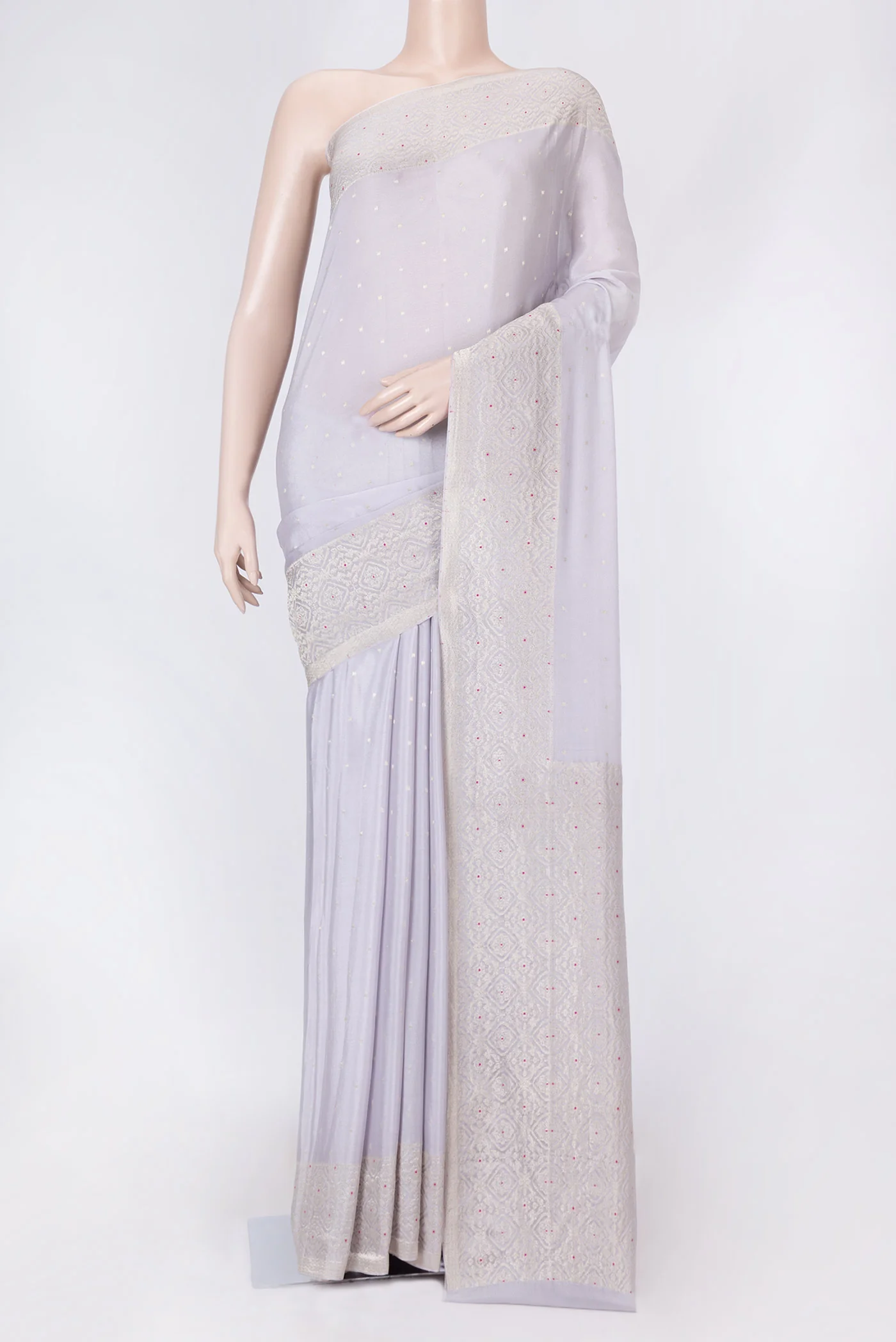 Lilac Mysore Crepe Saree
