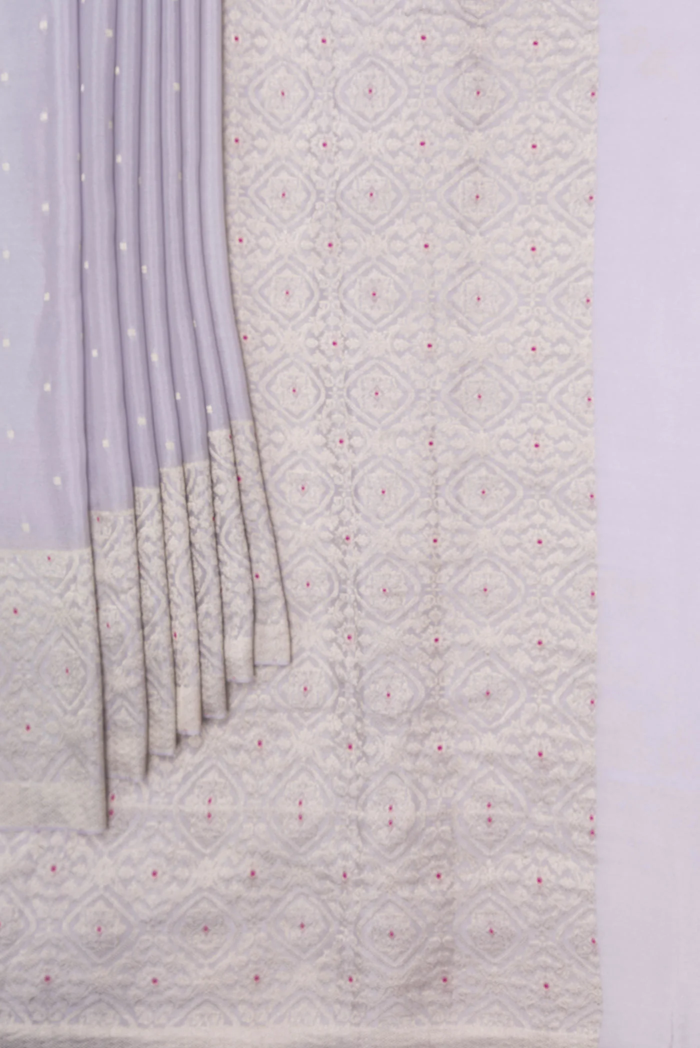 Lilac Mysore Crepe Saree - Image 4
