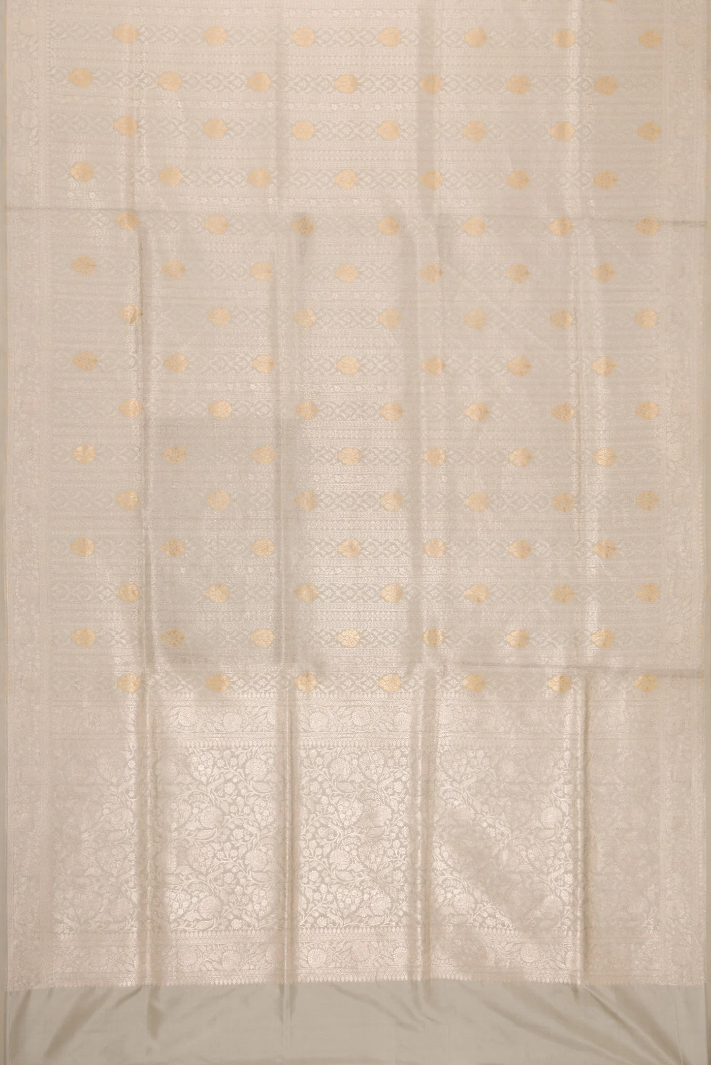 Grey Banarasi Silk Saree - Image 6
