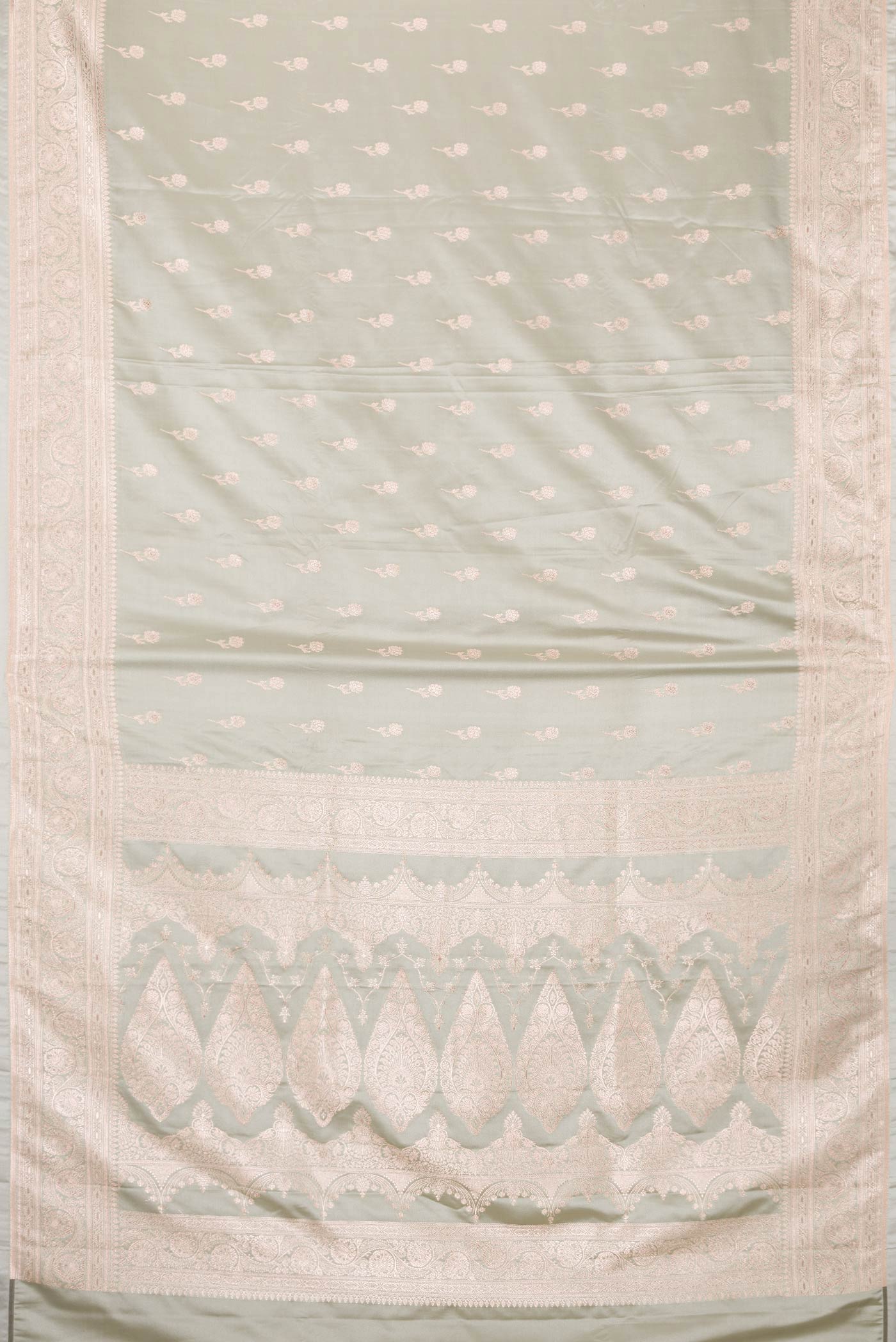 Grey Blended Banarasi Silk Saree - Image 3