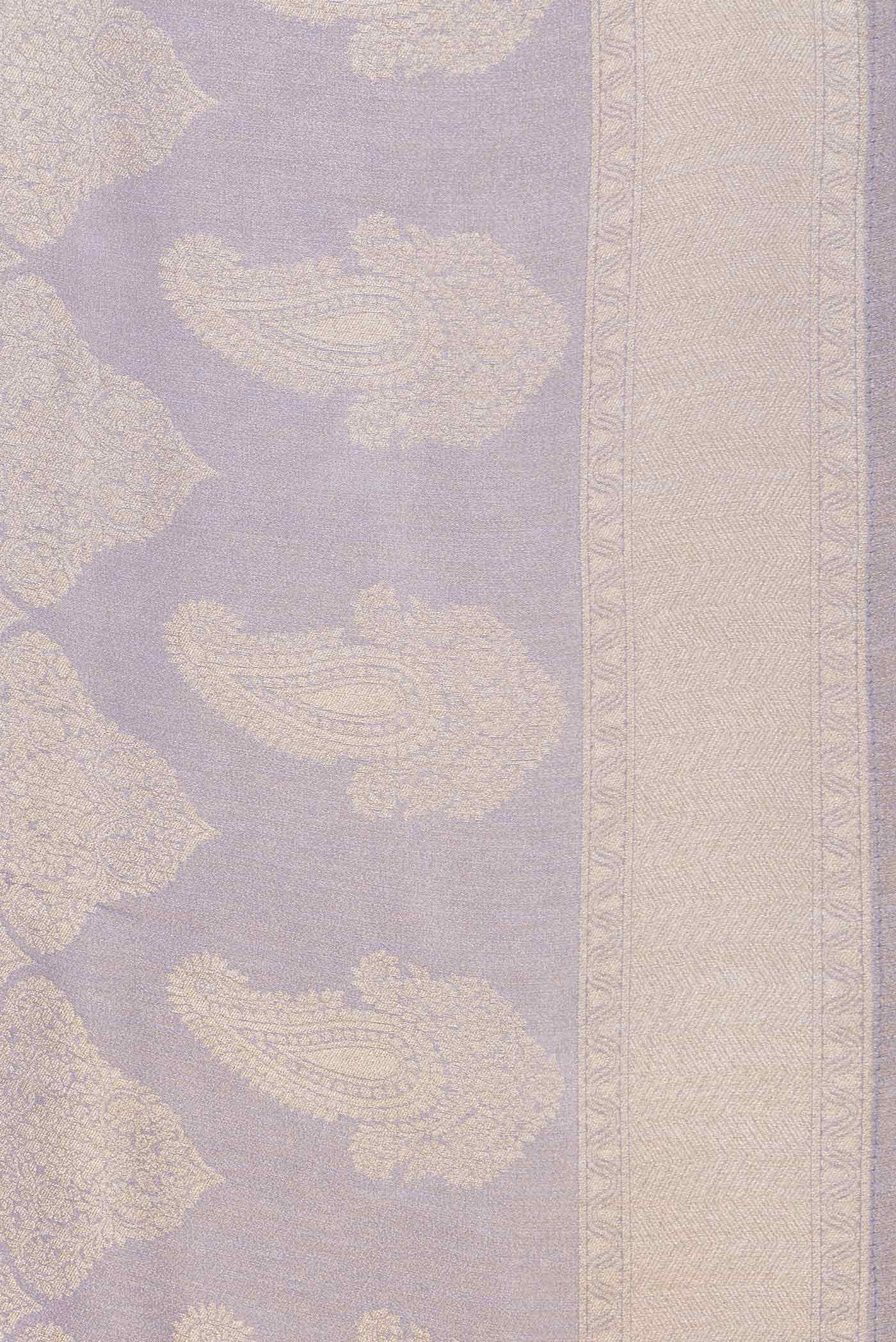 Grey Dual Tone Blended Banarasi Silk Saree - Image 3