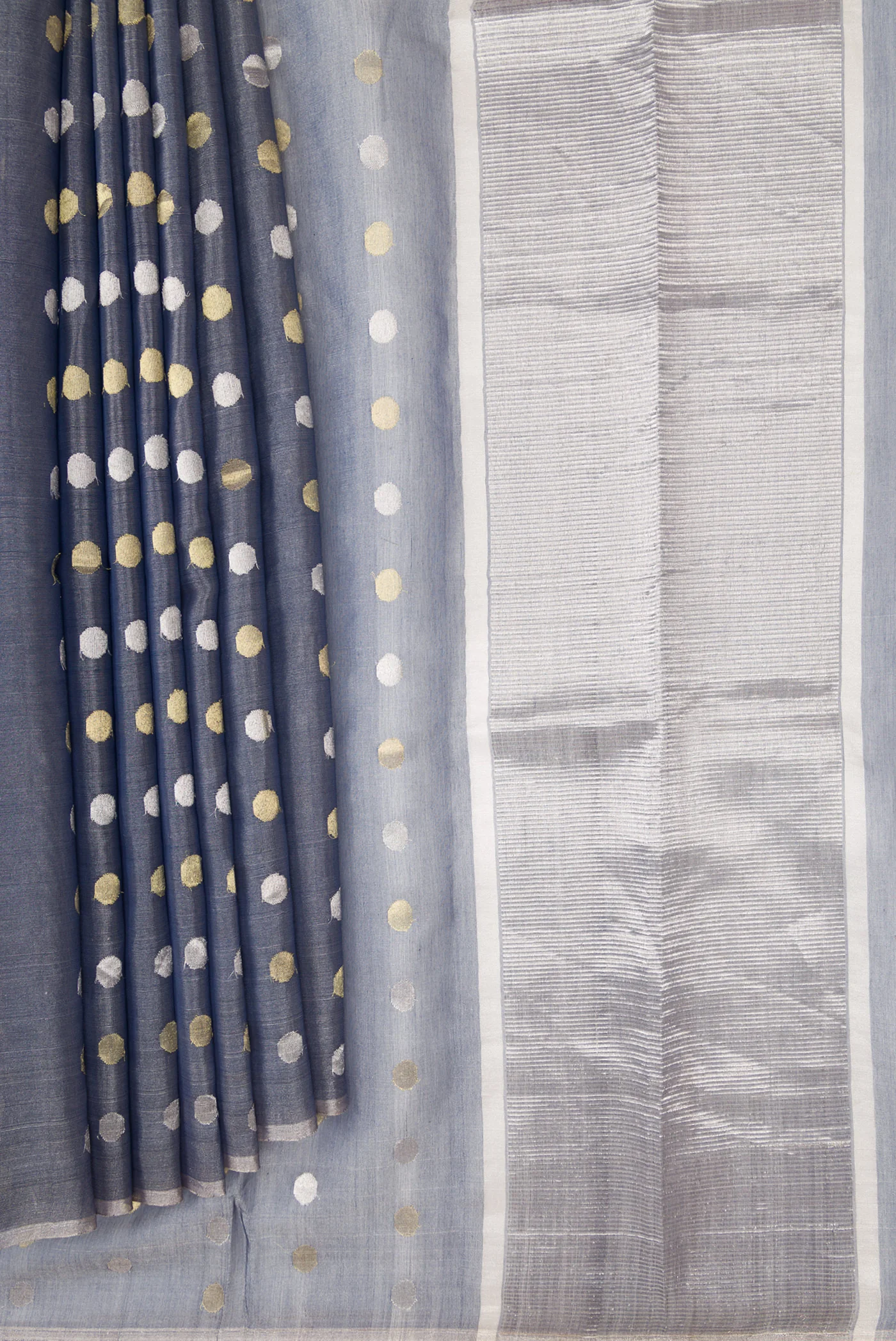 Blue Chanderi Tissue Silk Saree - Image 4