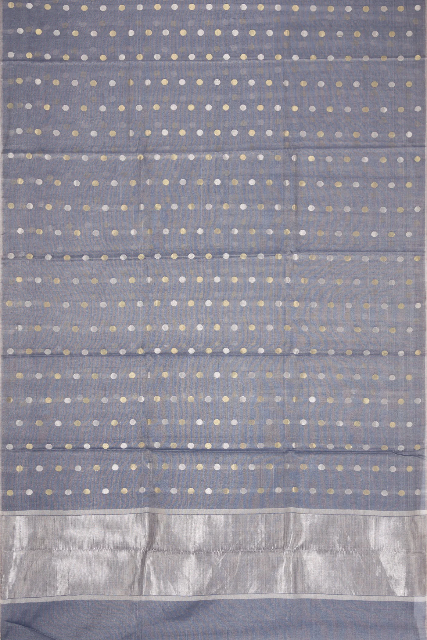 Blue Chanderi Tissue Silk Saree - Image 6