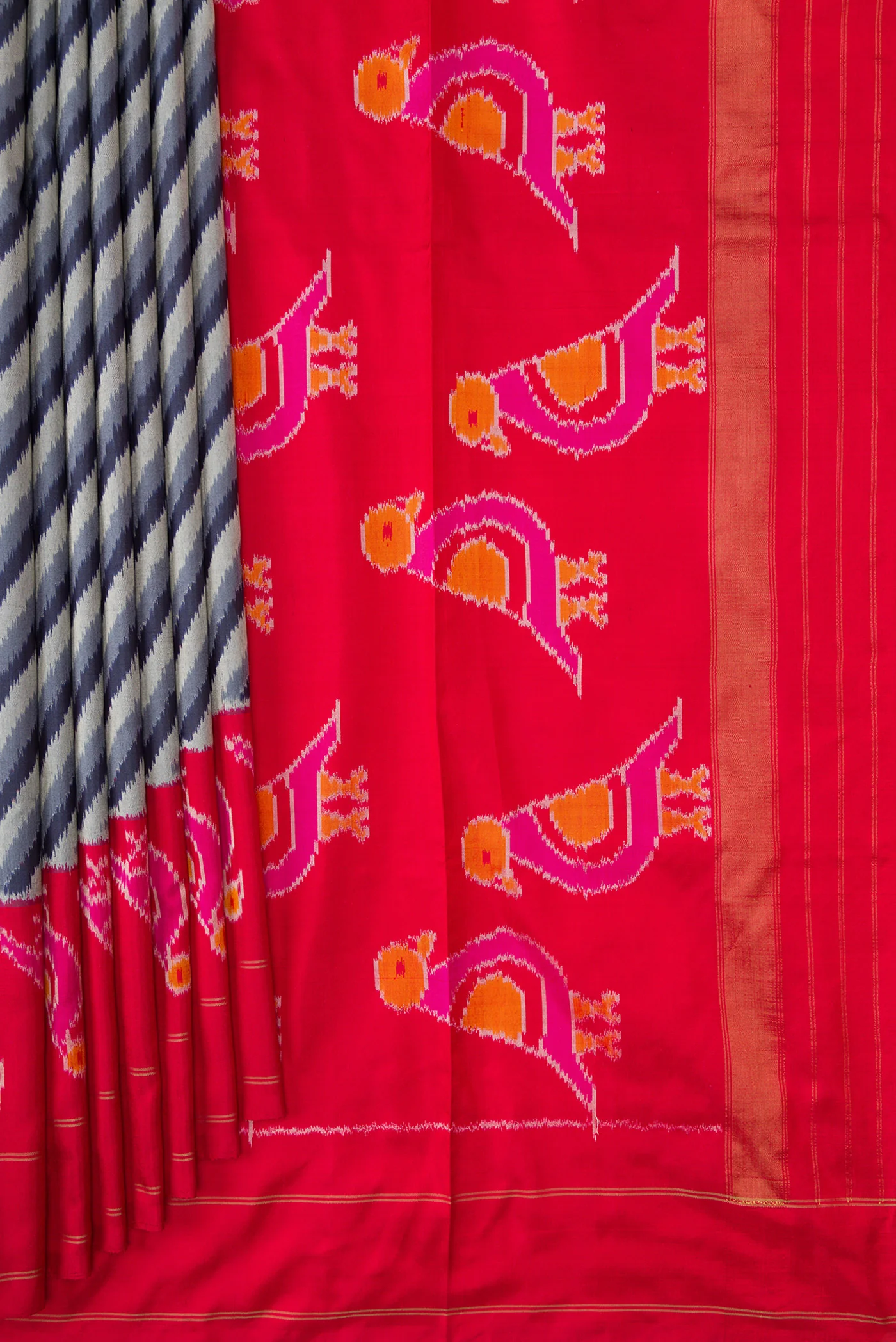 Blue Pochampally Silk Saree - Image 4