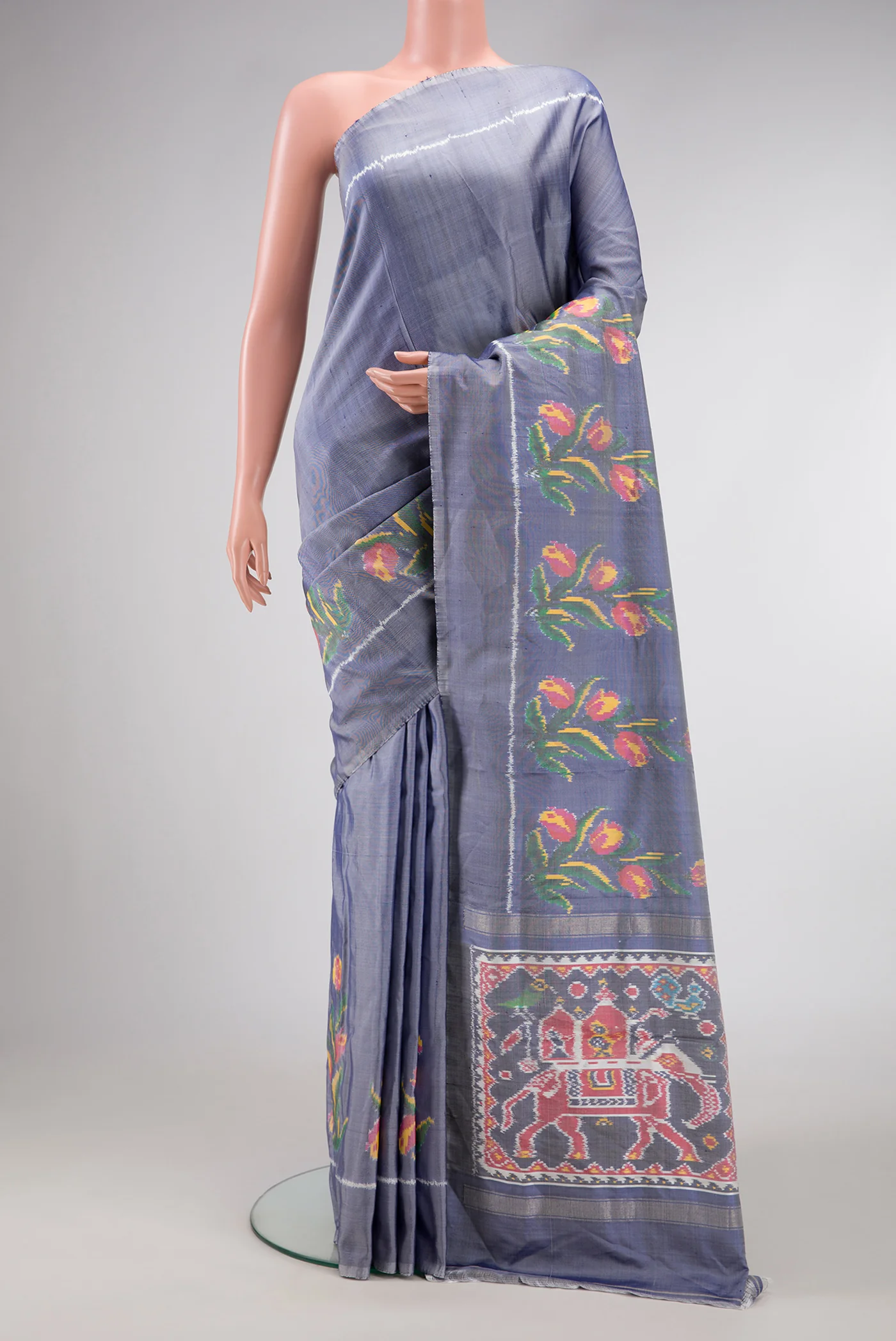 Maya Blue Double Ikat Saree