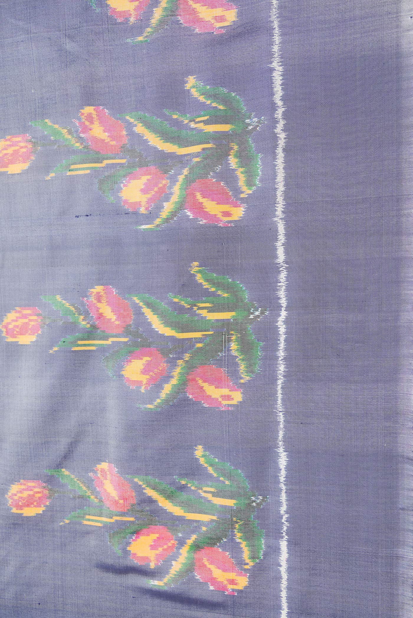 Maya Blue Double Ikat Saree - Image 3