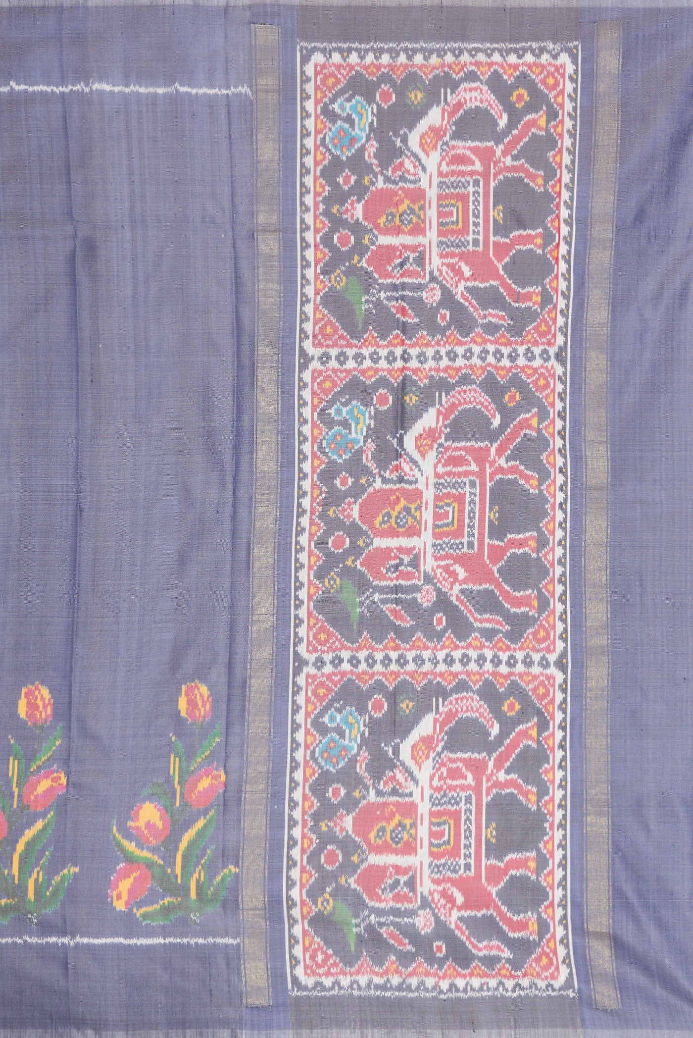 Maya Blue Double Ikat Saree - Image 7
