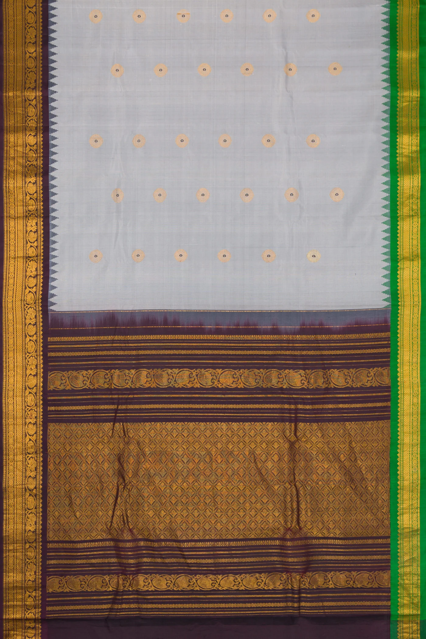 Grey Gadwal Silk Saree - Image 6