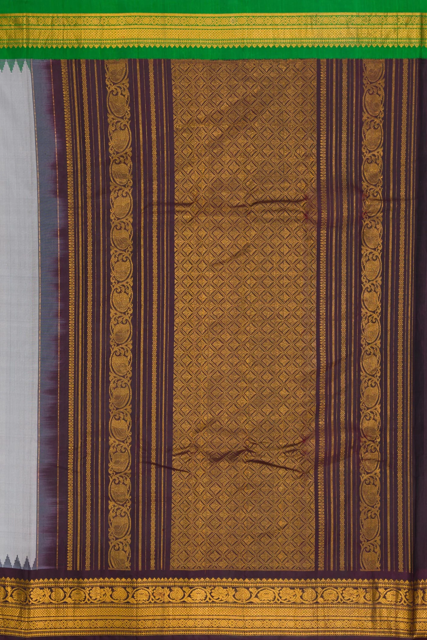 Grey Gadwal Silk Saree - Image 7