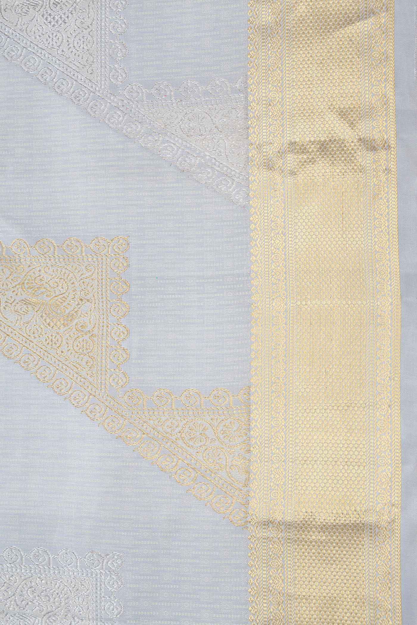 Grey Dual Tone Kanchipuram Silk Saree - Image 3