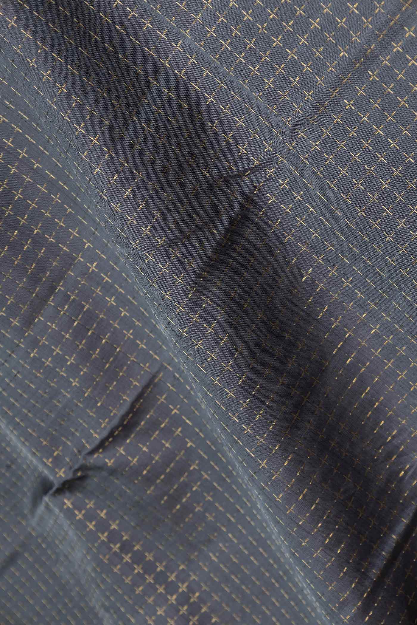 Grey Dual Tone Kanchipuram Silk Saree - Image 2