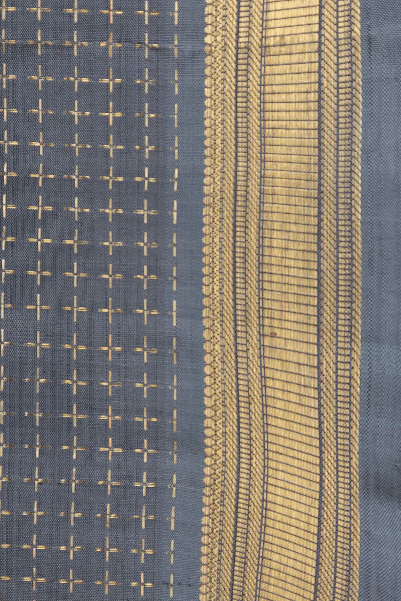 Grey Dual Tone Kanchipuram Silk Saree - Image 3