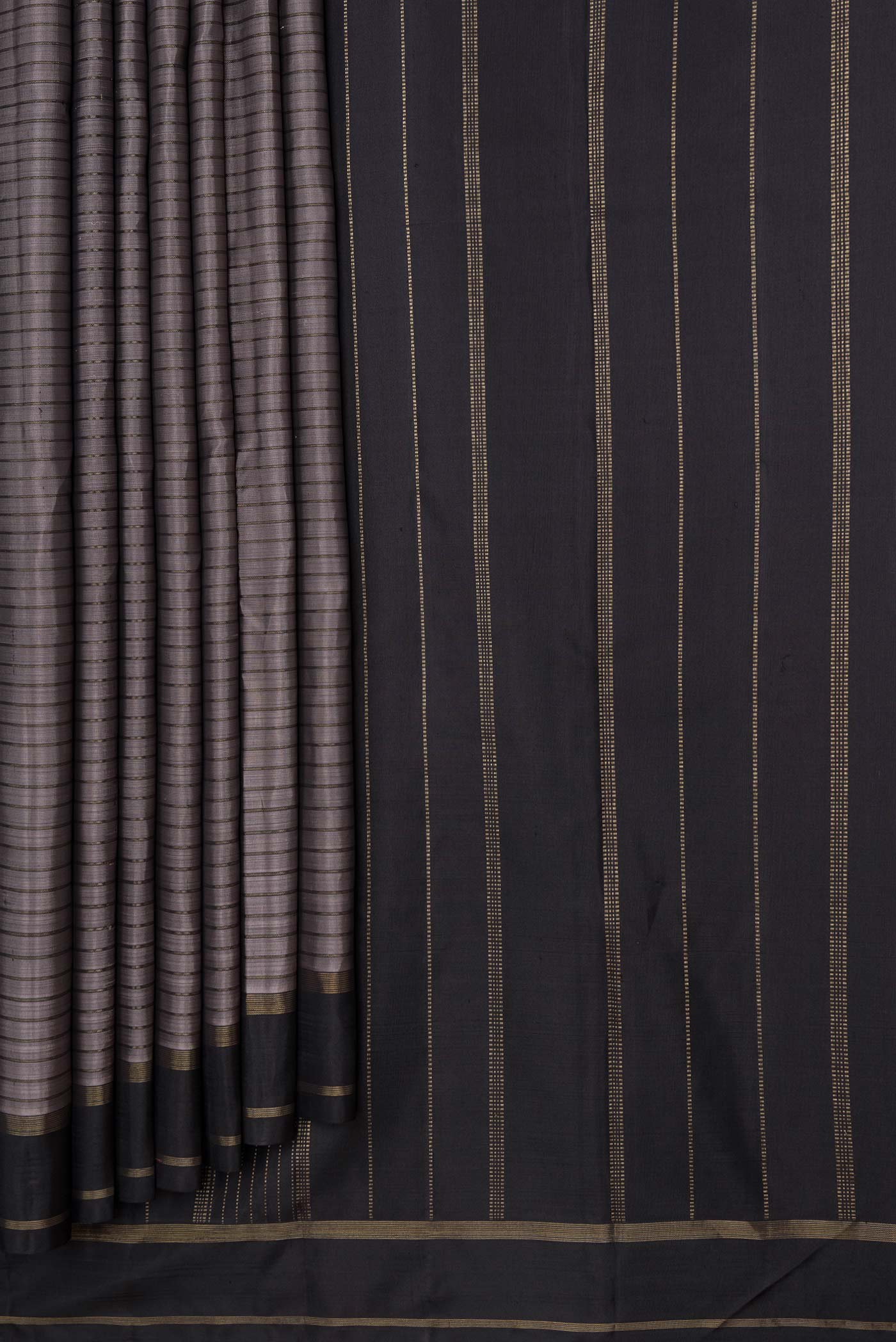 Grey Dual Tone Kanchipuram Silk Saree - Image 4