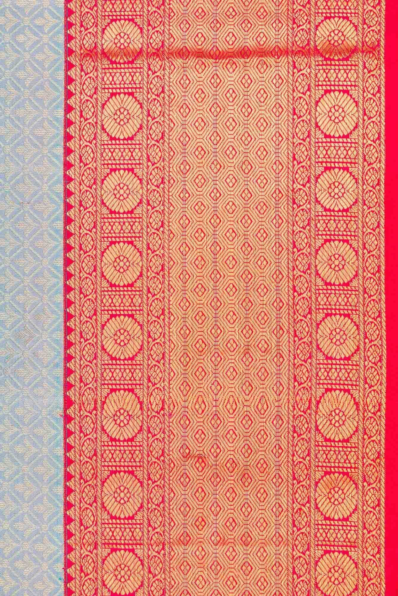 Grey Dual Tone Kanchipuram Silk Saree - Image 5