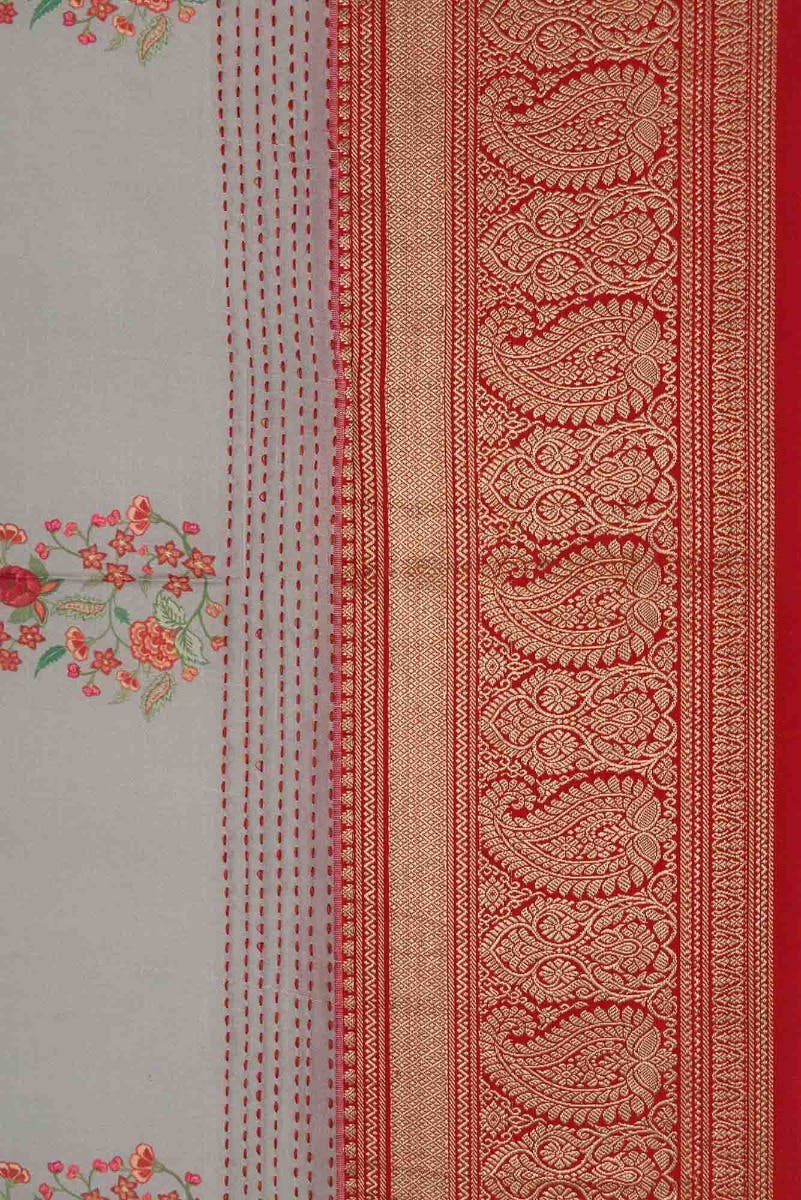 Grey Dual Tone Kanchipuram Silk Saree - Image 4