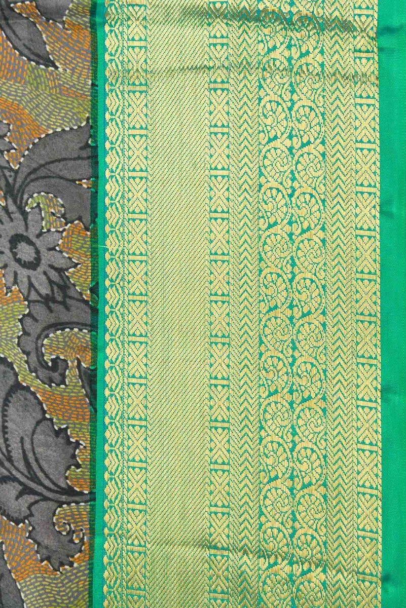 Grey Dual Tone Kanjivaram Silk Saree - Image 4
