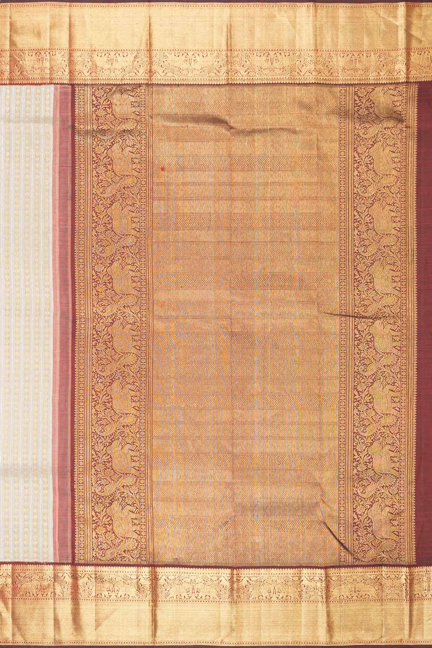 Grey Dual Tone Kanchipuram Silk Saree - Image 5