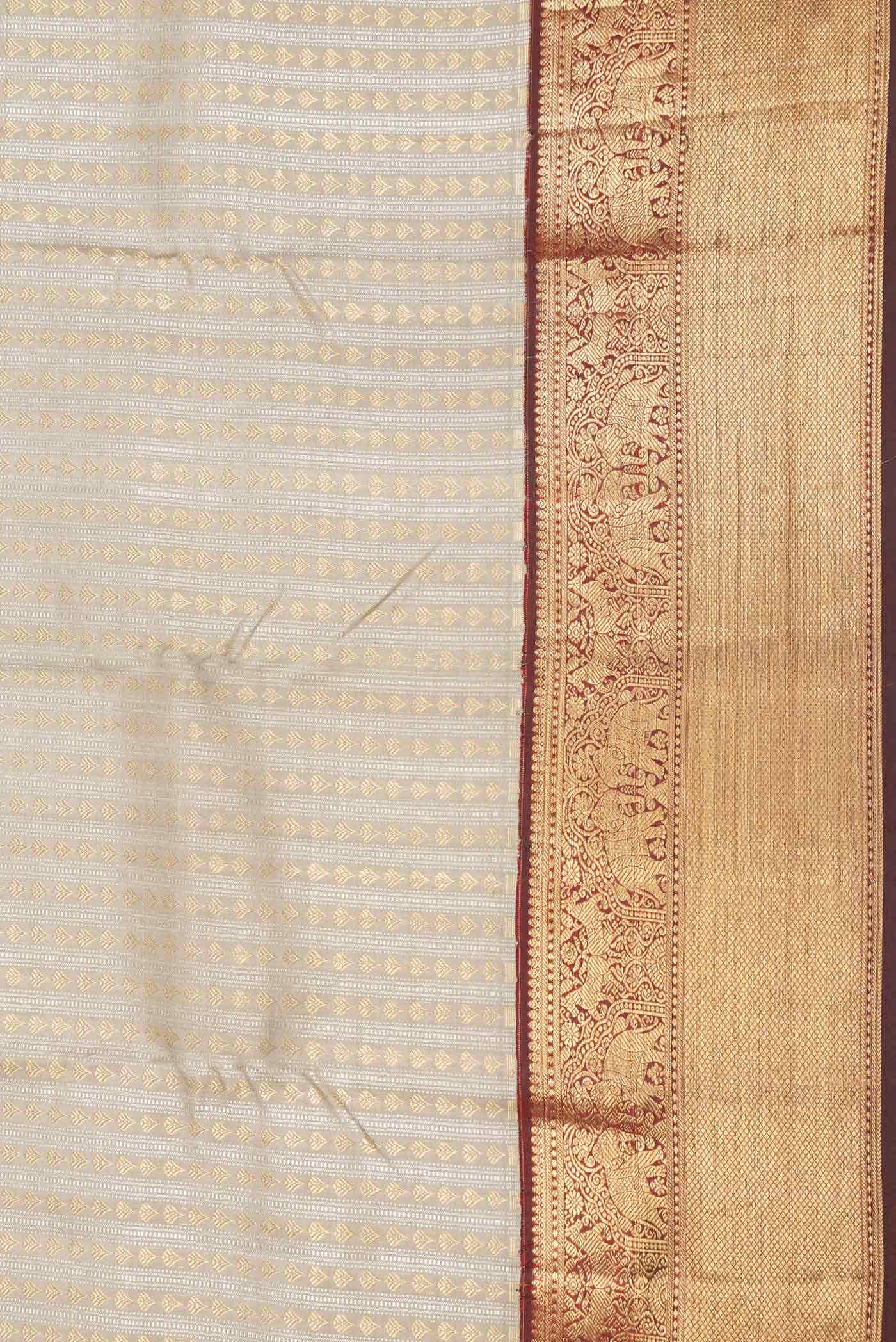 Grey Dual Tone Kanchipuram Silk Saree - Image 6