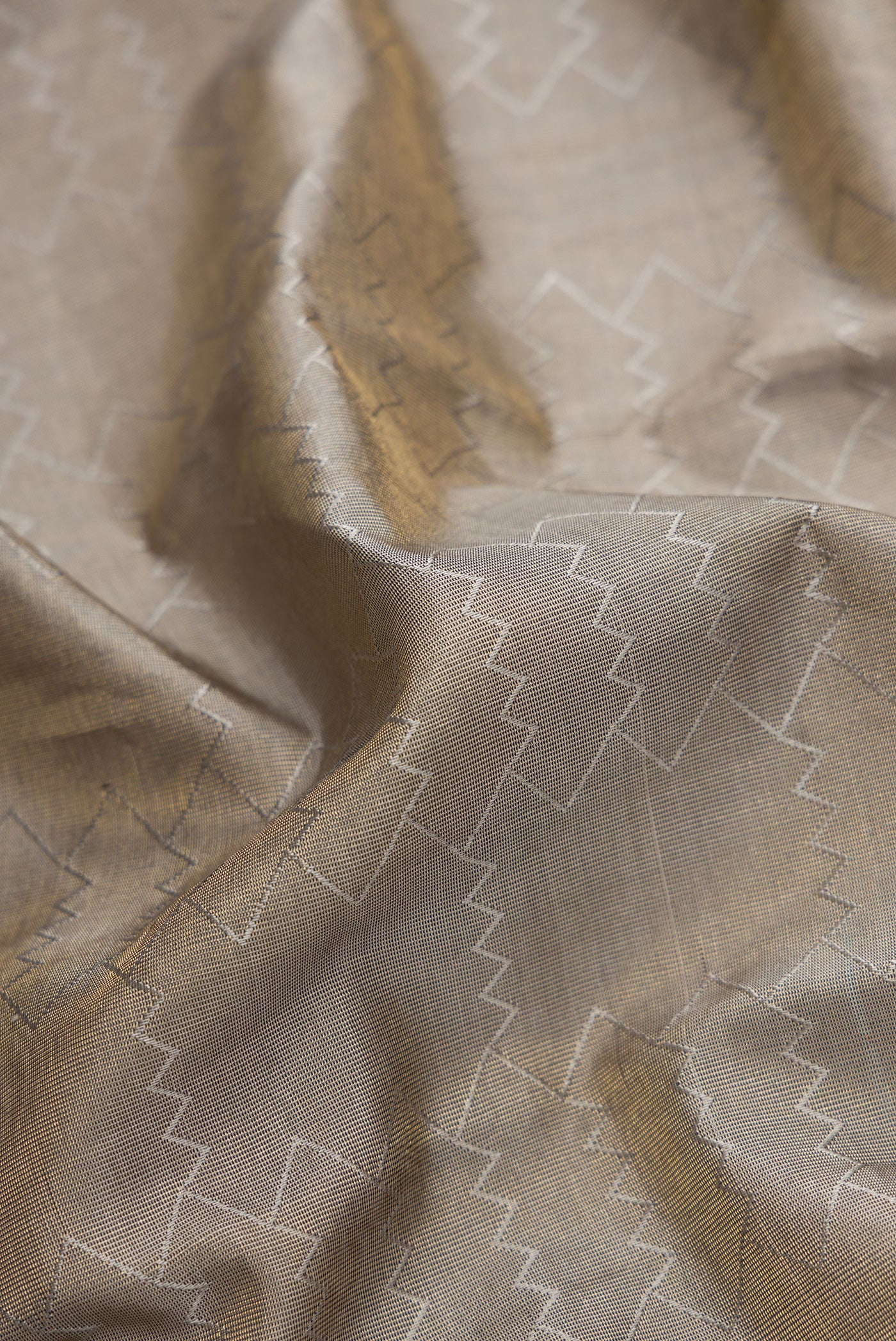 Grey Kanchipuram Tissue Silk Saree - Image 2