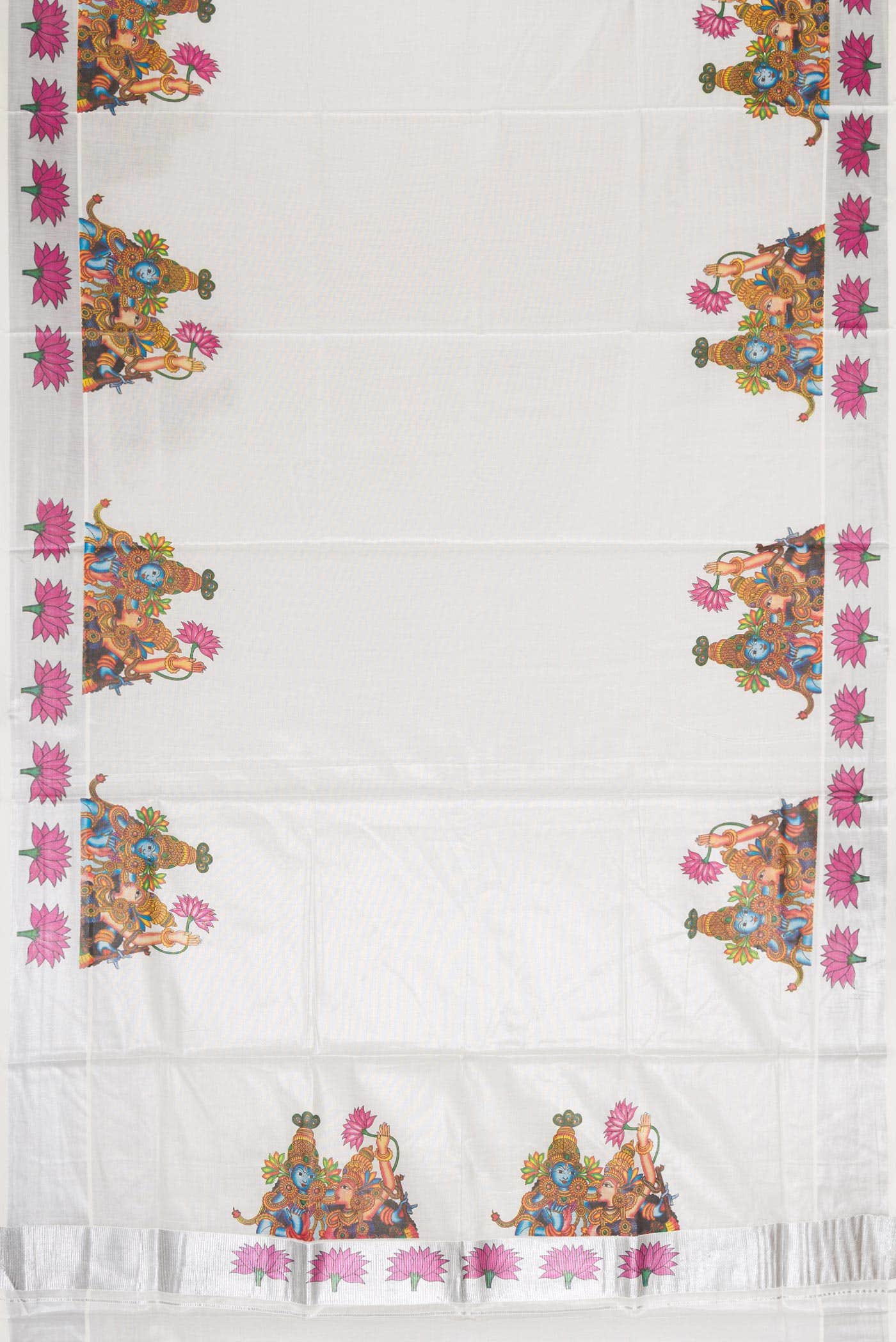 Grey Dual Tone Kerala Cotton Saree - Image 2