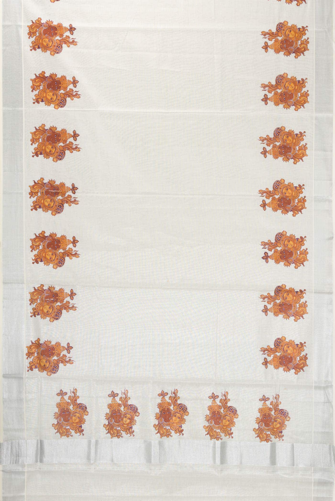 Grey Dual Tone Kerala Cotton Saree - Image 2