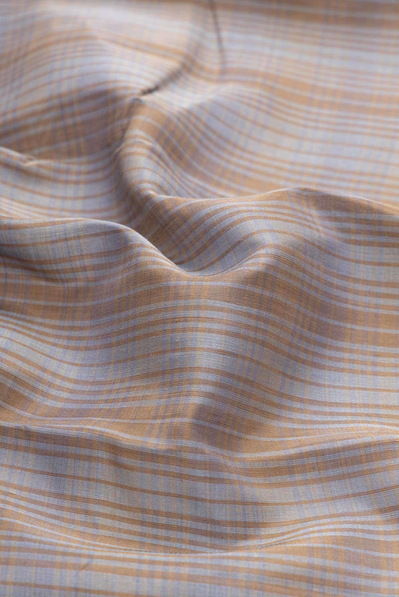 Pure Silk Pure Zari Grey Dual Tone Linen Saree - Image 3