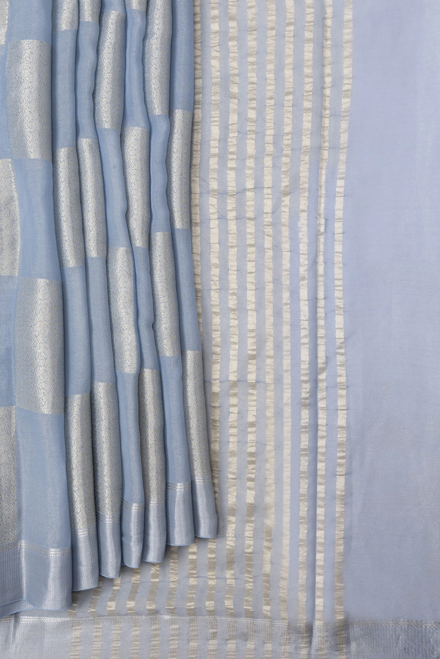 Maya Blue Mysore Georgette Saree - Image 4