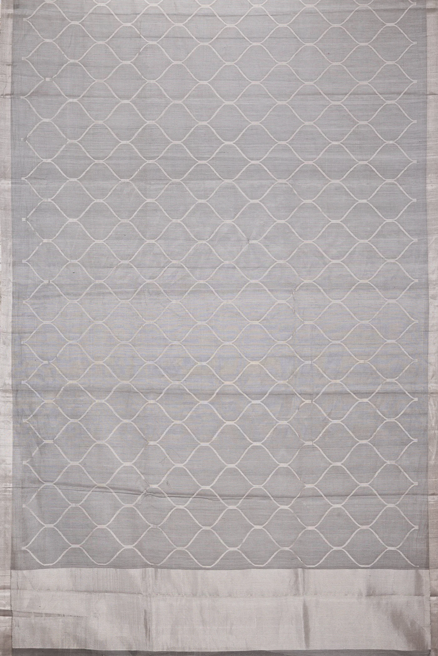 Grey Dual Tone Chanderi Tissue Silk Saree - Image 6
