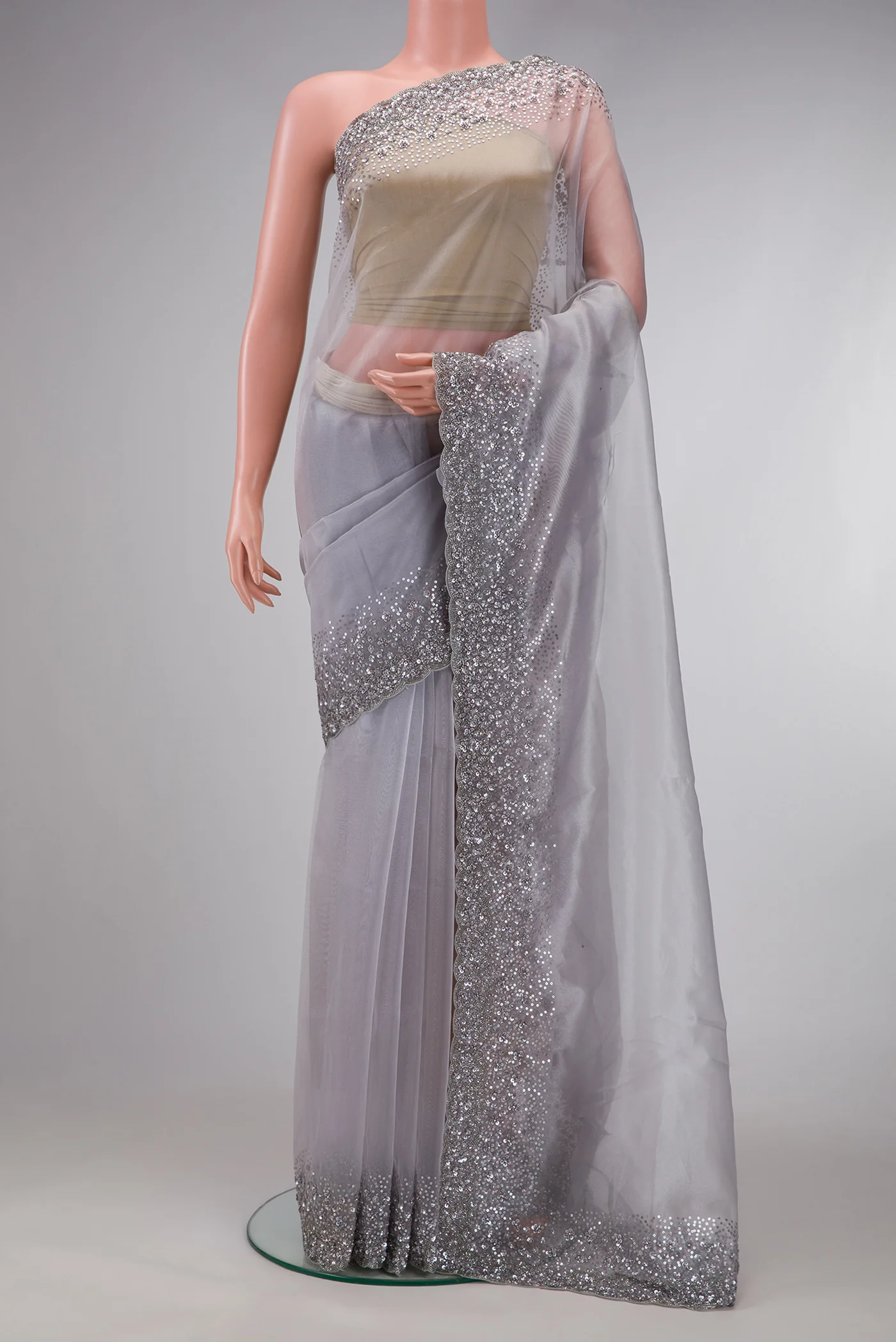 Lilac Organza Silk Saree