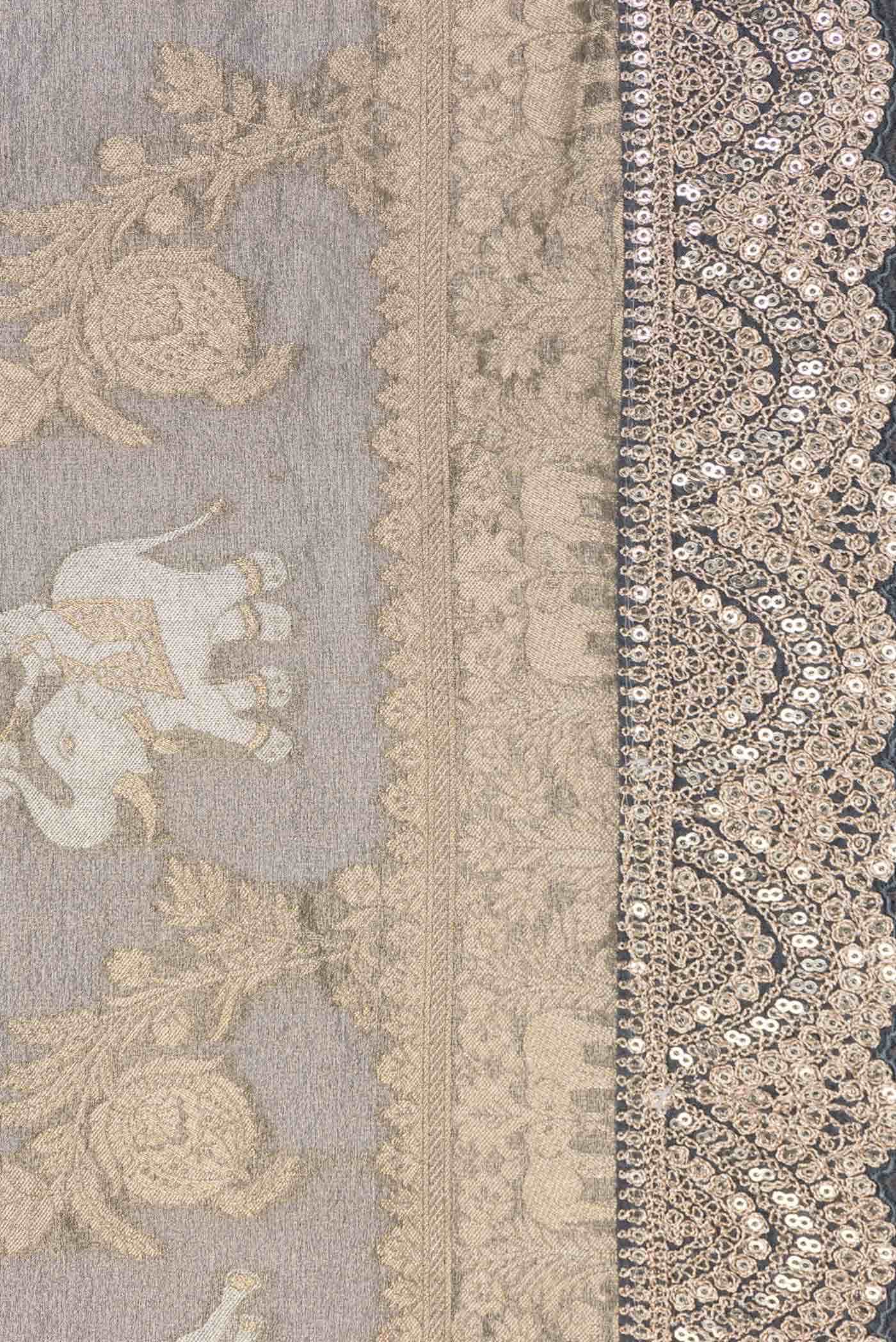 Grey Dual Tone Organza Silk Saree - Image 3