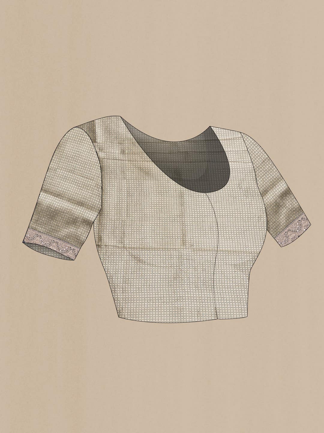 Grey Dual Tone Organza Silk Saree - Image 4