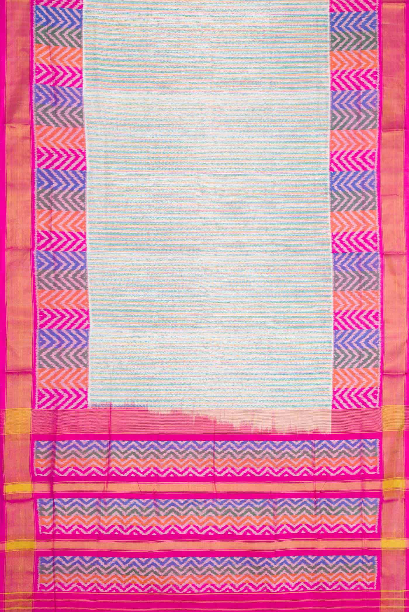 Grey Dual Tone Rajkot Patola Silk Saree - Image 6